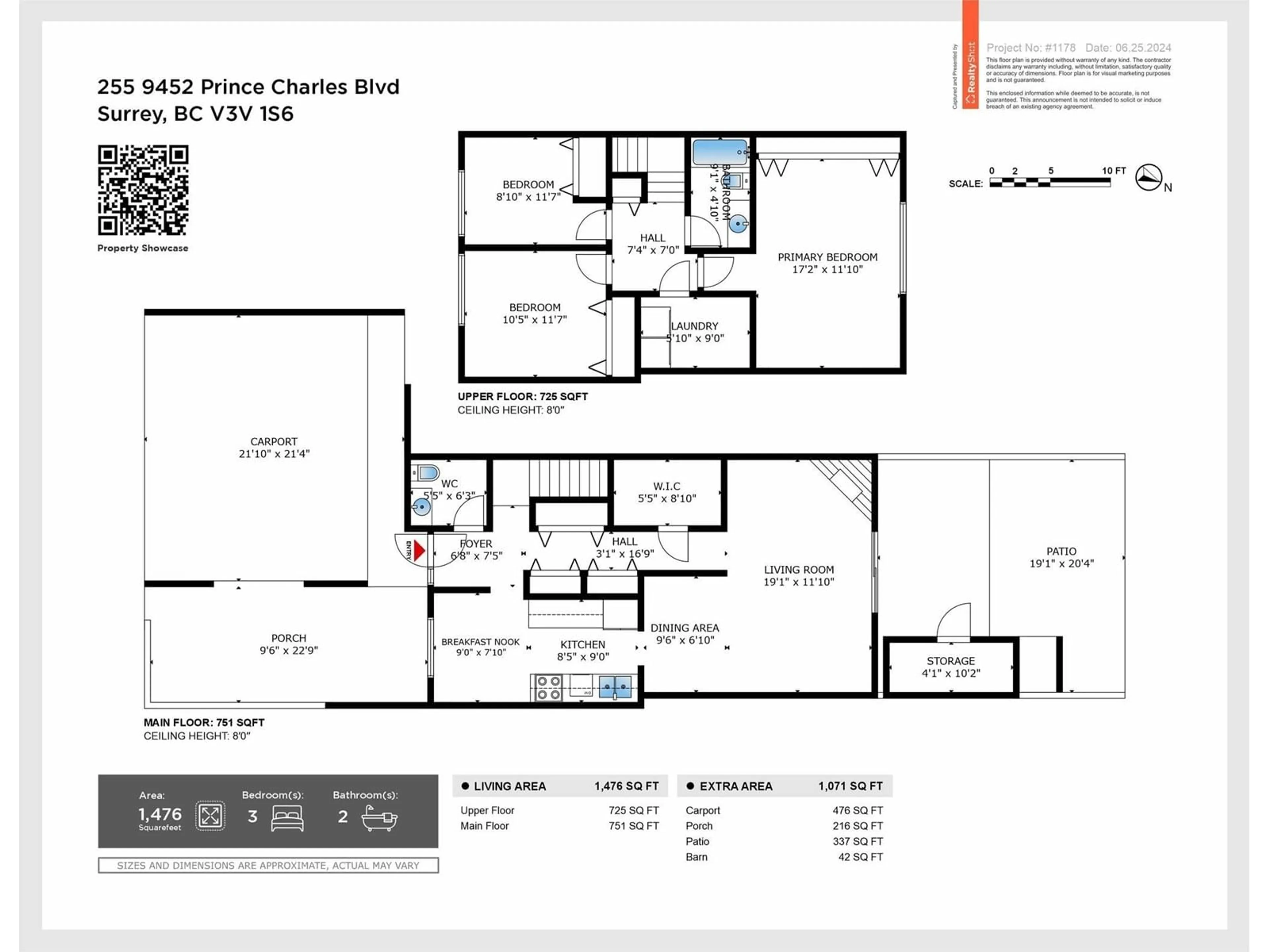 Floor plan for 255 9452 PRINCE CHARLES BOULEVARD, Surrey British Columbia V3V1S6