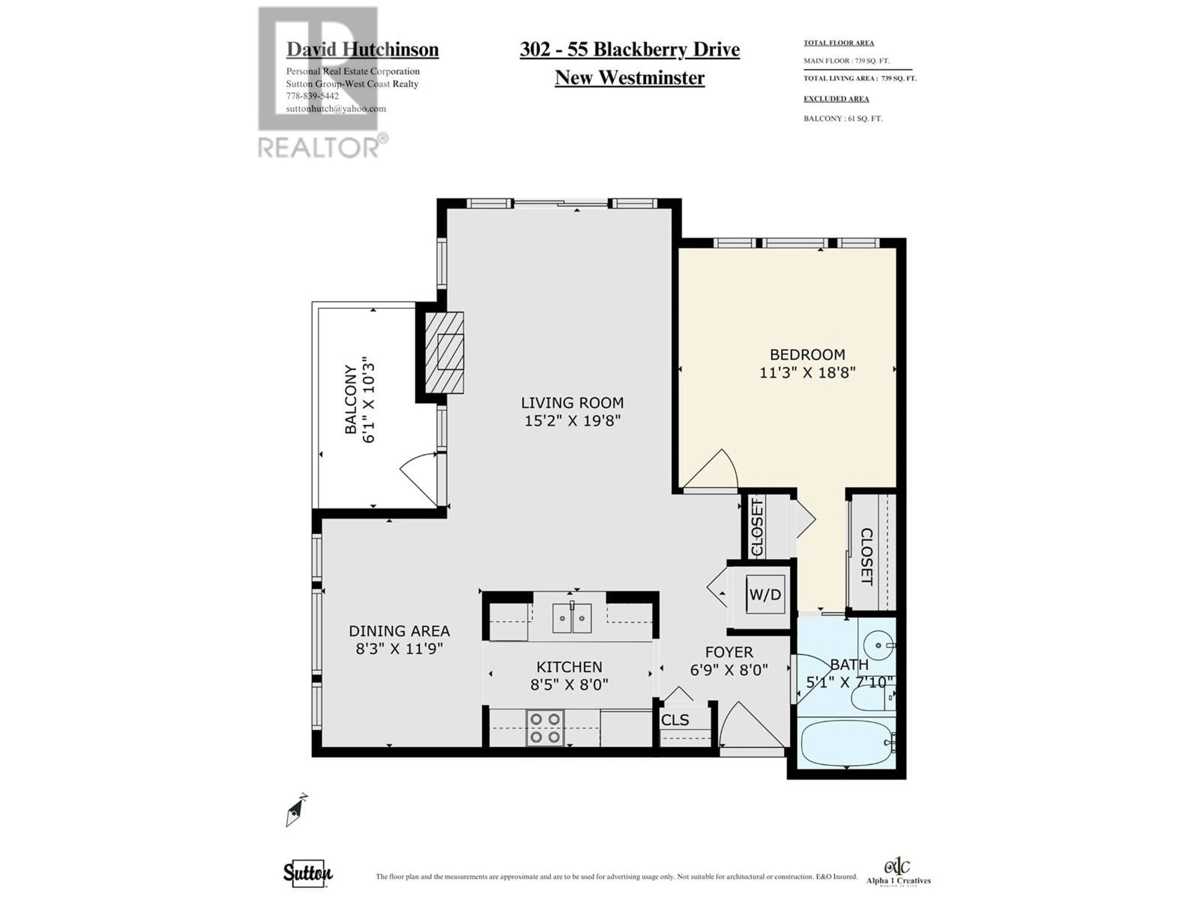 Floor plan for 302 55 BLACKBERRY DRIVE, New Westminster British Columbia V3L5S7