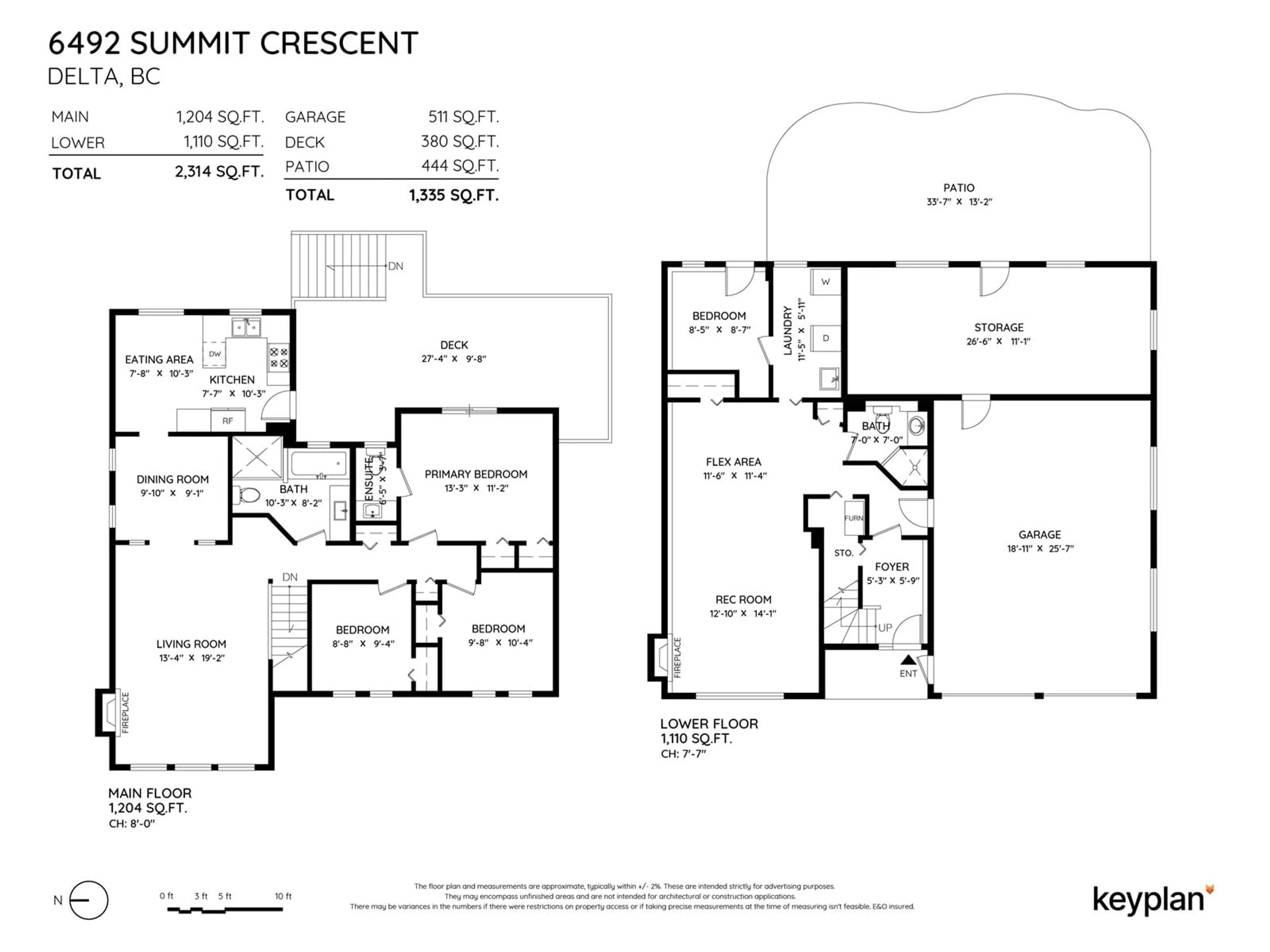 Floor plan for 6492 SUMMIT CRESCENT, Delta British Columbia V4E2C4