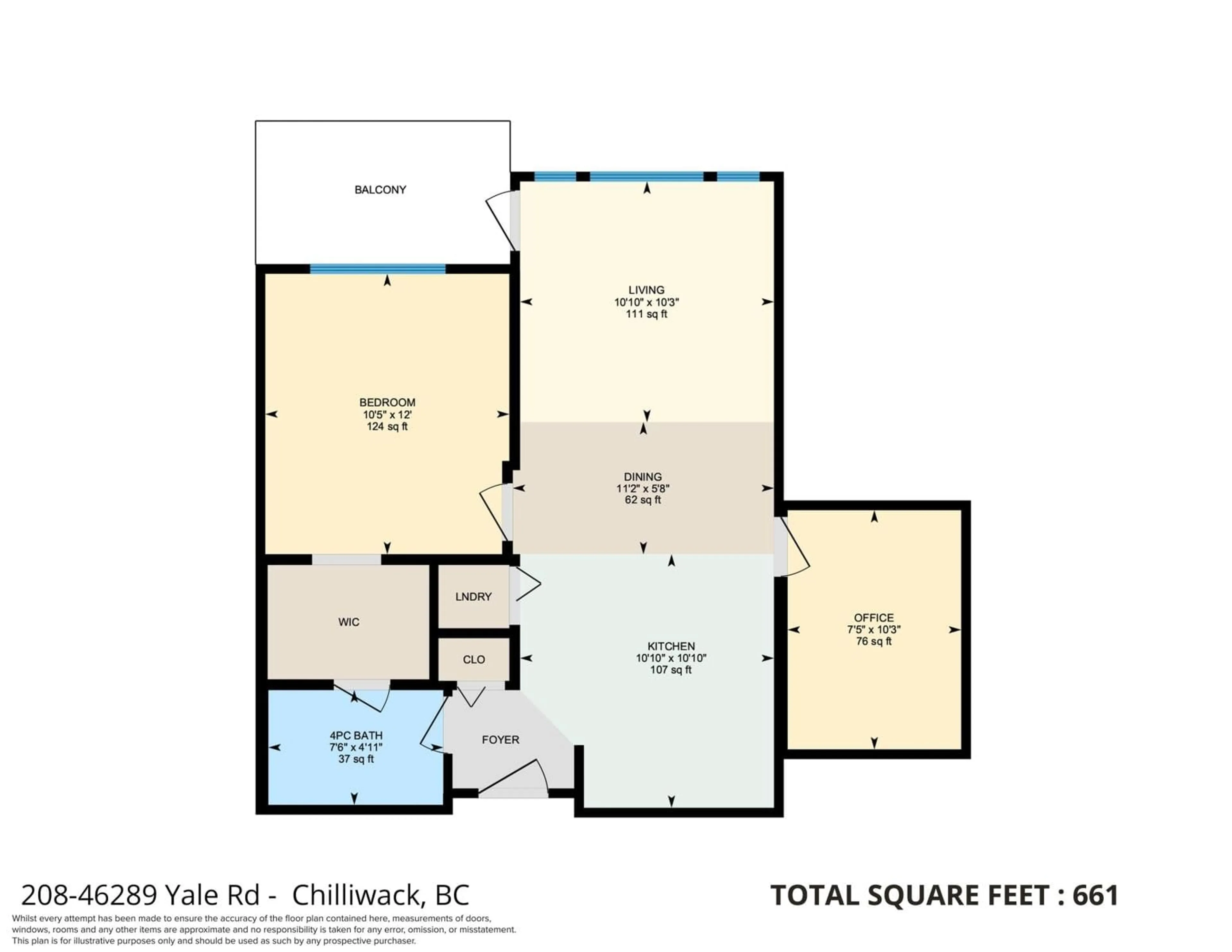 Floor plan for 208 46289 YALE ROAD, Chilliwack British Columbia V2P0B9