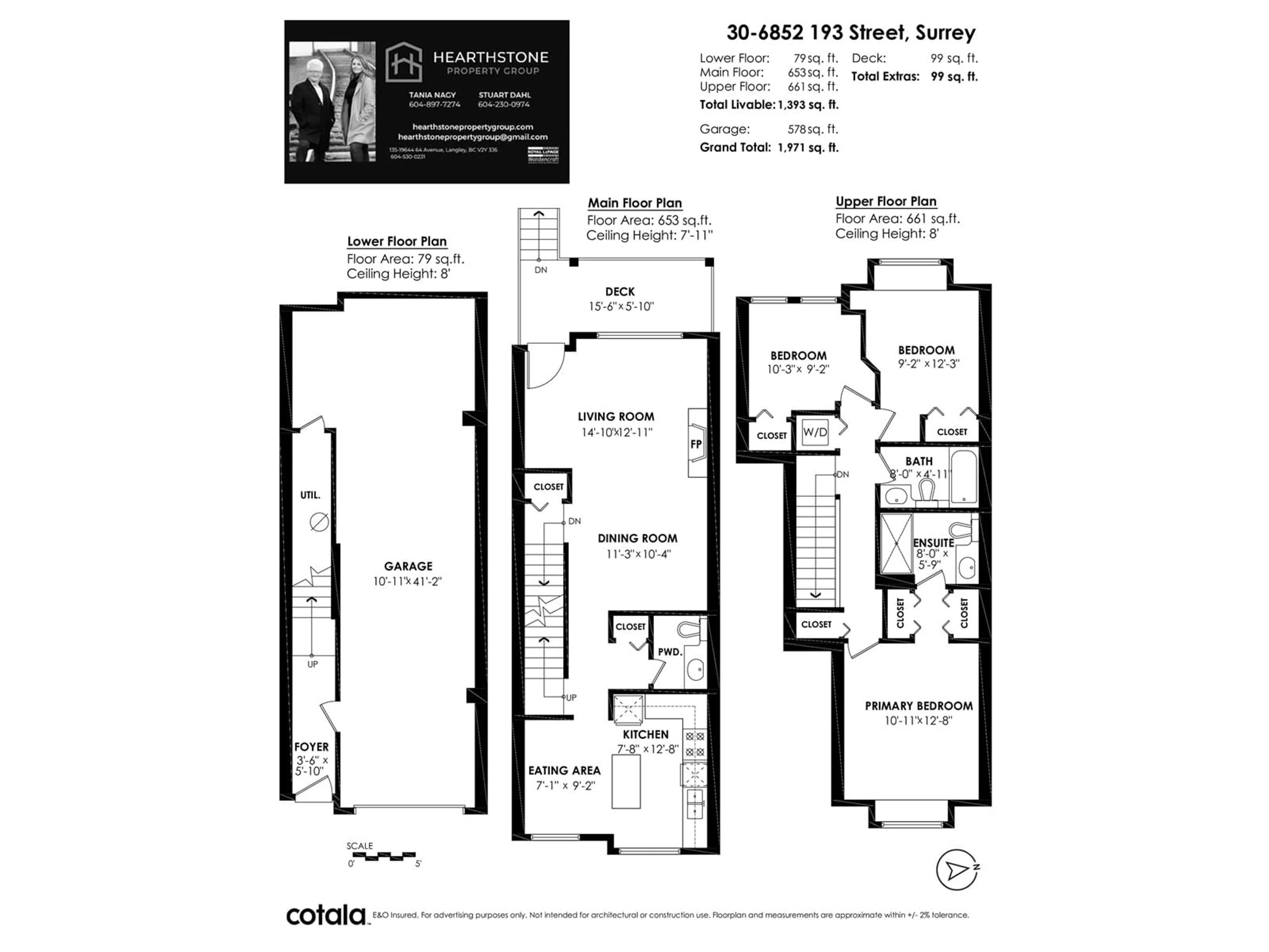 Floor plan for 30 6852 193 STREET, Surrey British Columbia V4N0C8