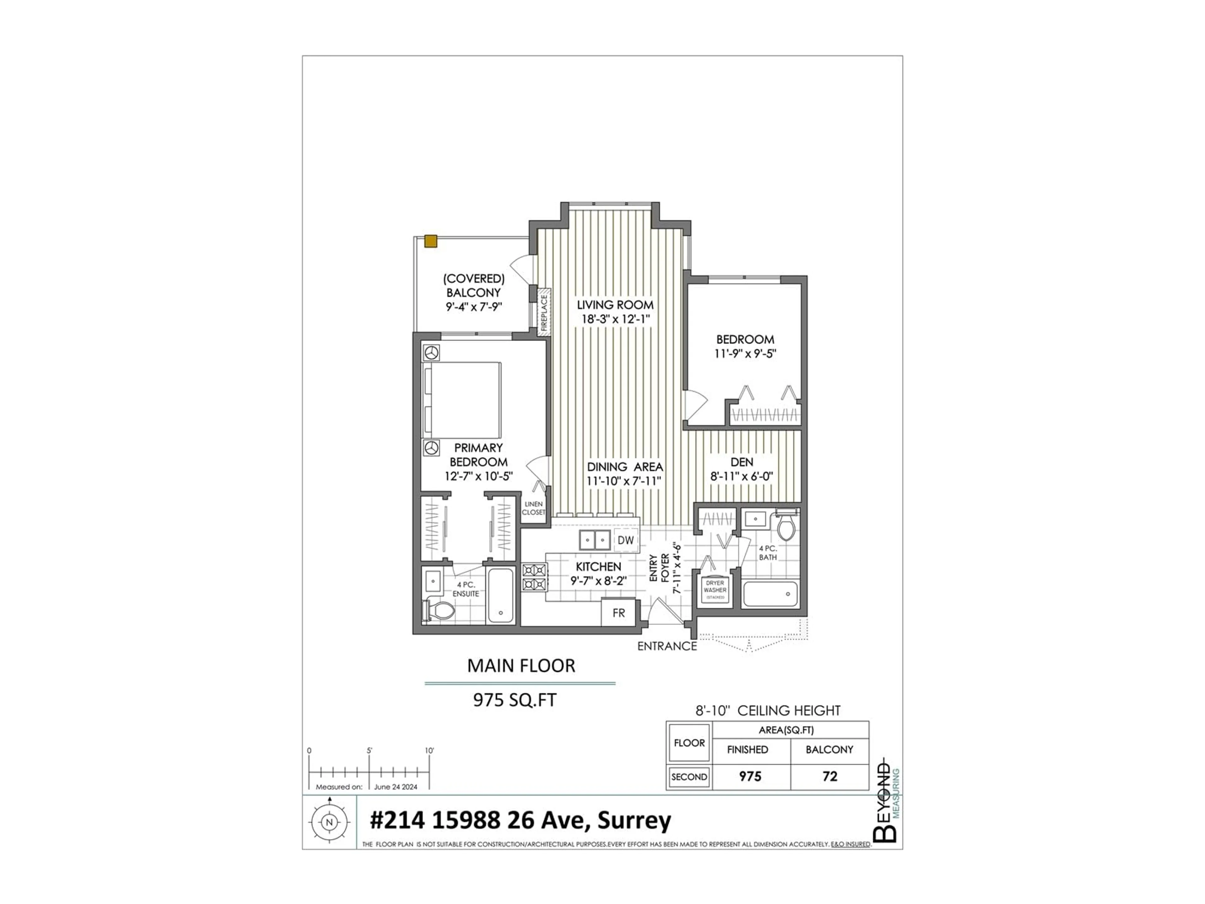 Floor plan for 214 15988 26 AVENUE, Surrey British Columbia V3S5K3