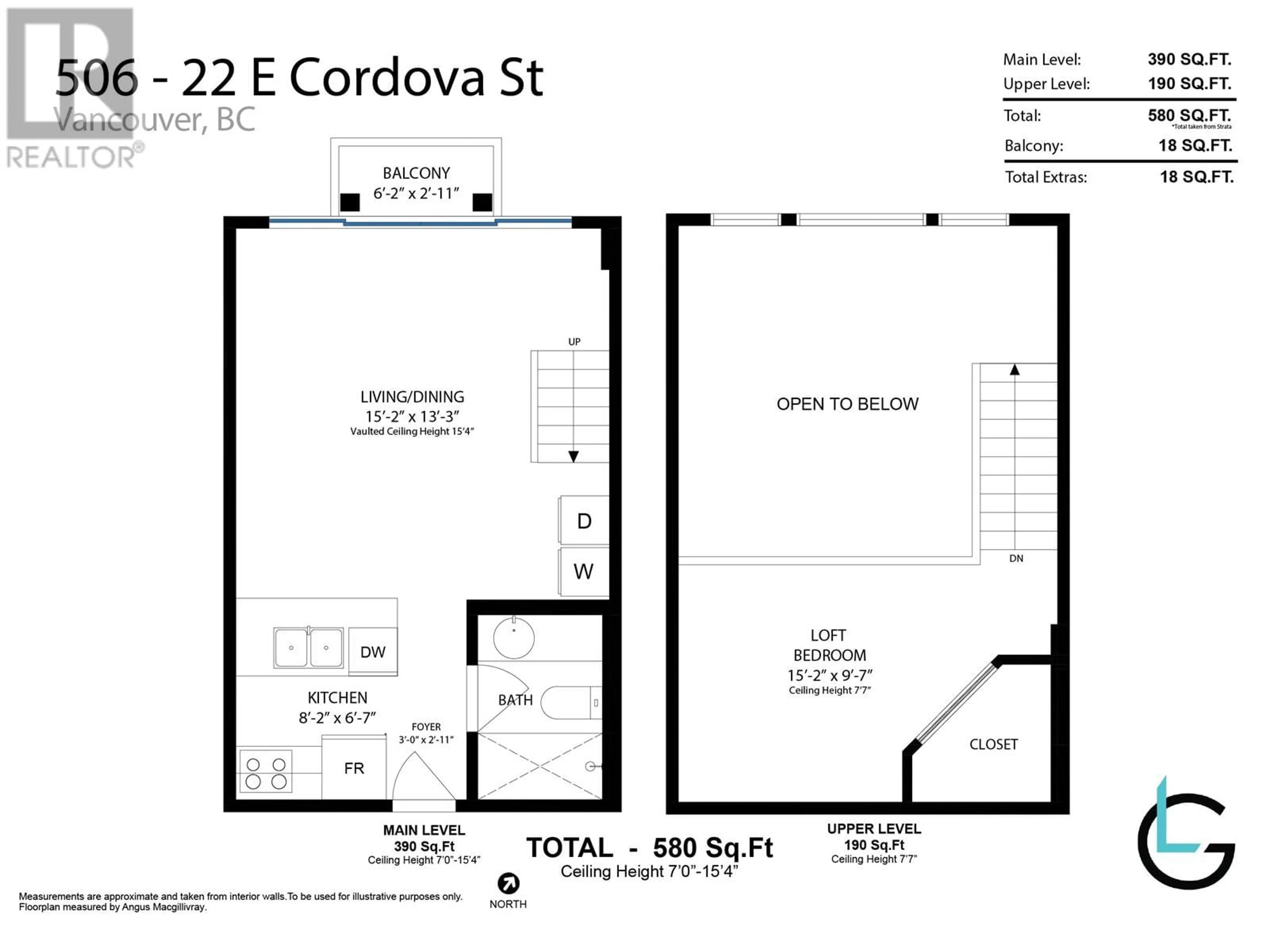 Floor plan for 506 22 E CORDOVA STREET, Vancouver British Columbia V6B4G8