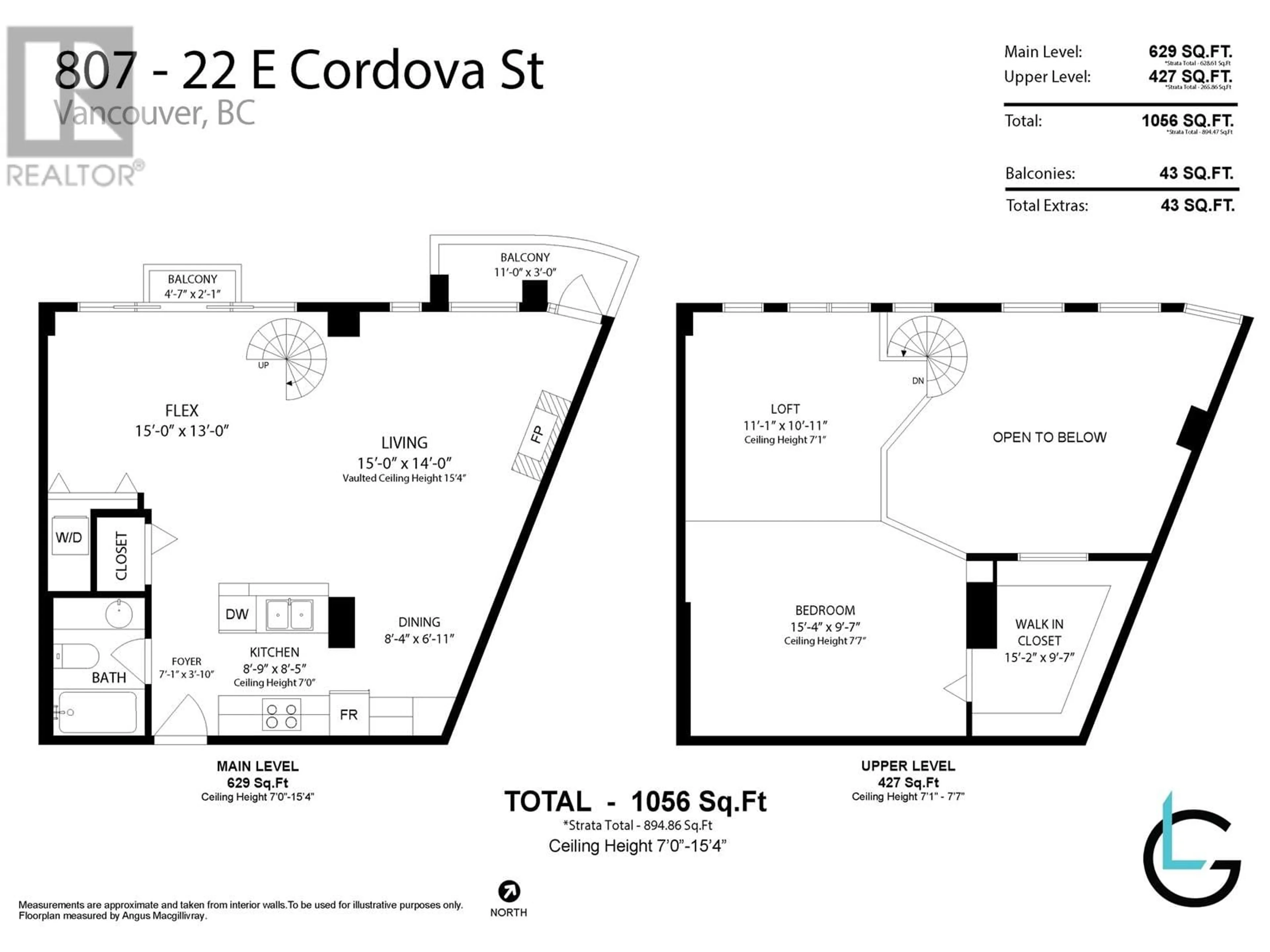 Floor plan for 807 22 E CORDOVA STREET, Vancouver British Columbia V6A4G8