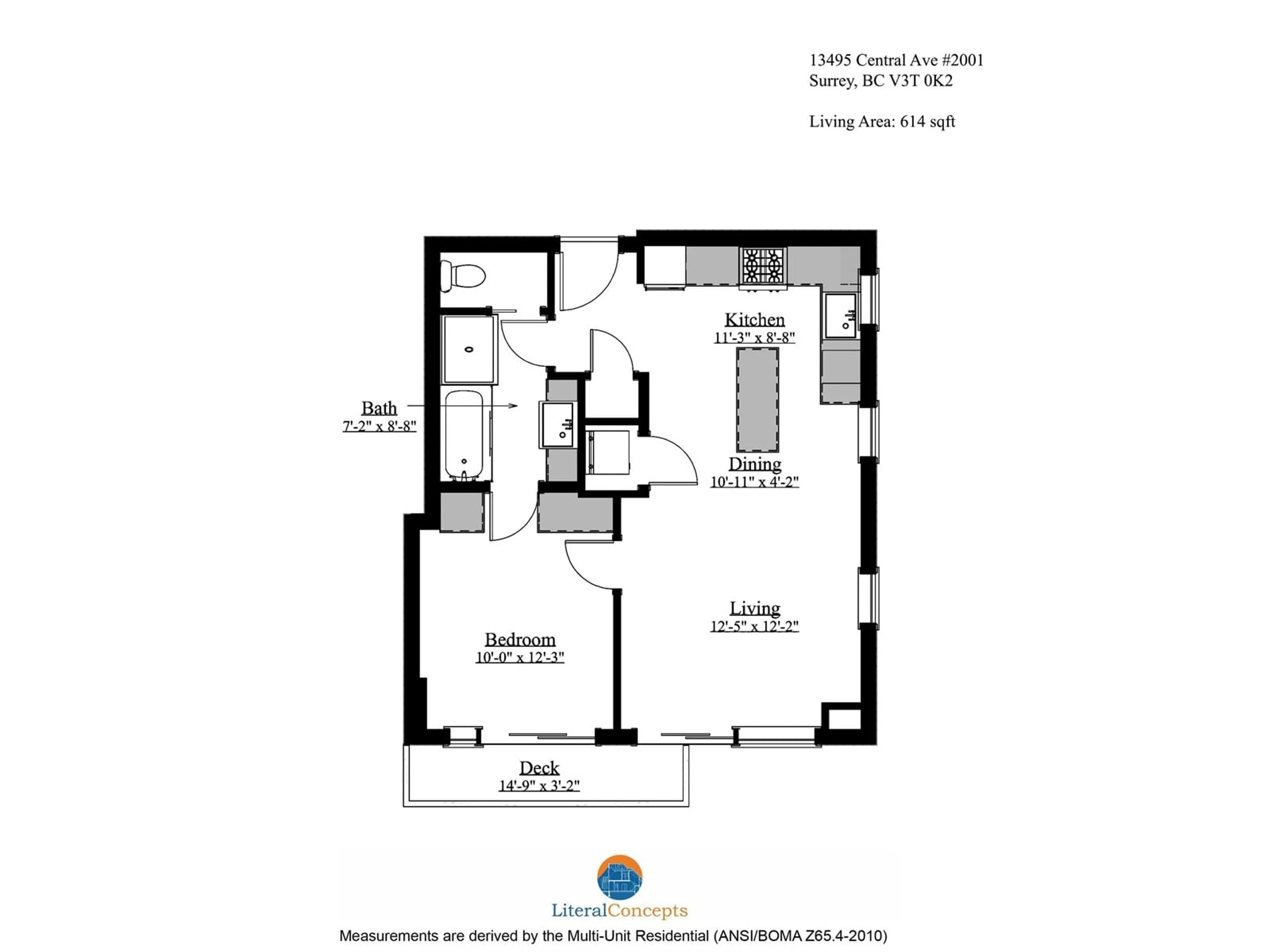 Floor plan for 2001 13495 CENTRAL AVENUE, Surrey British Columbia V3T0K2