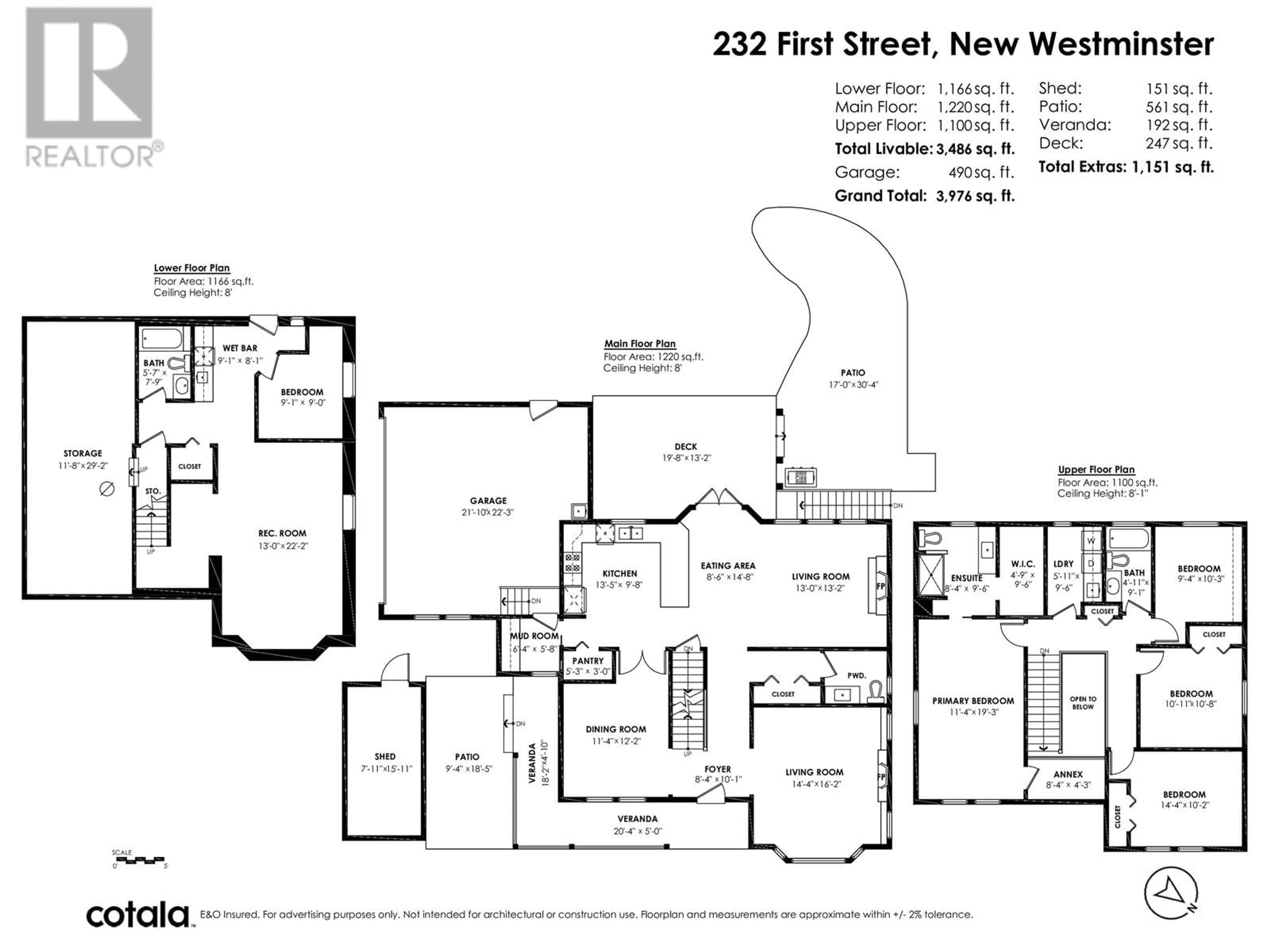 Floor plan for 232 FIRST STREET, New Westminster British Columbia V3L2G5
