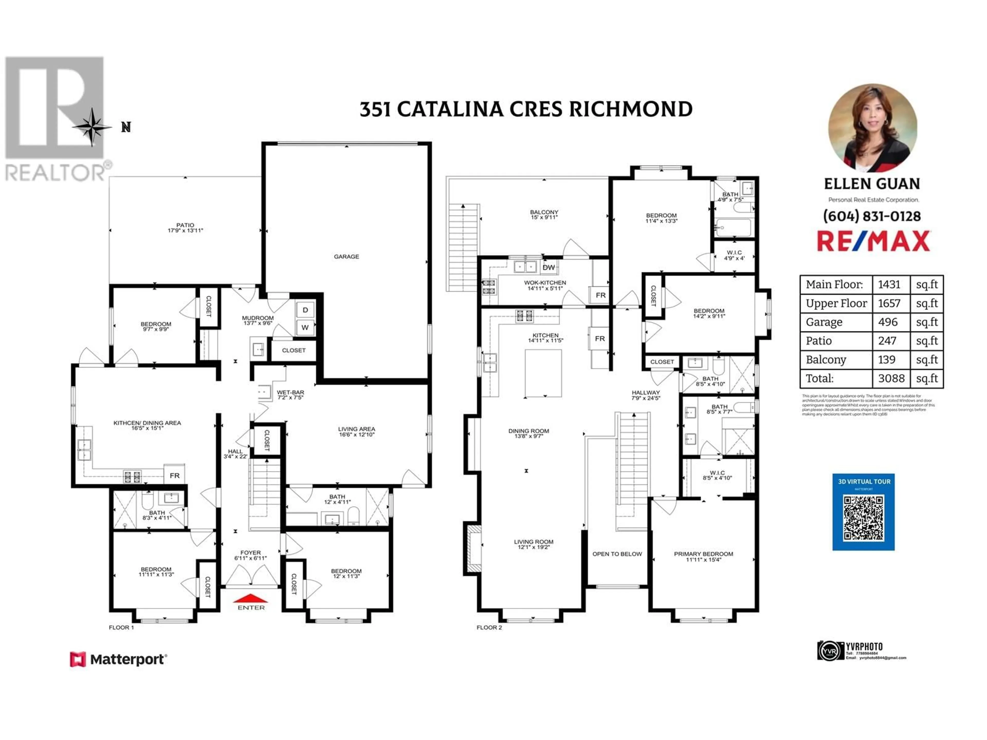 Floor plan for 391 CATALINA CRESCENT, Richmond British Columbia V7B1C9