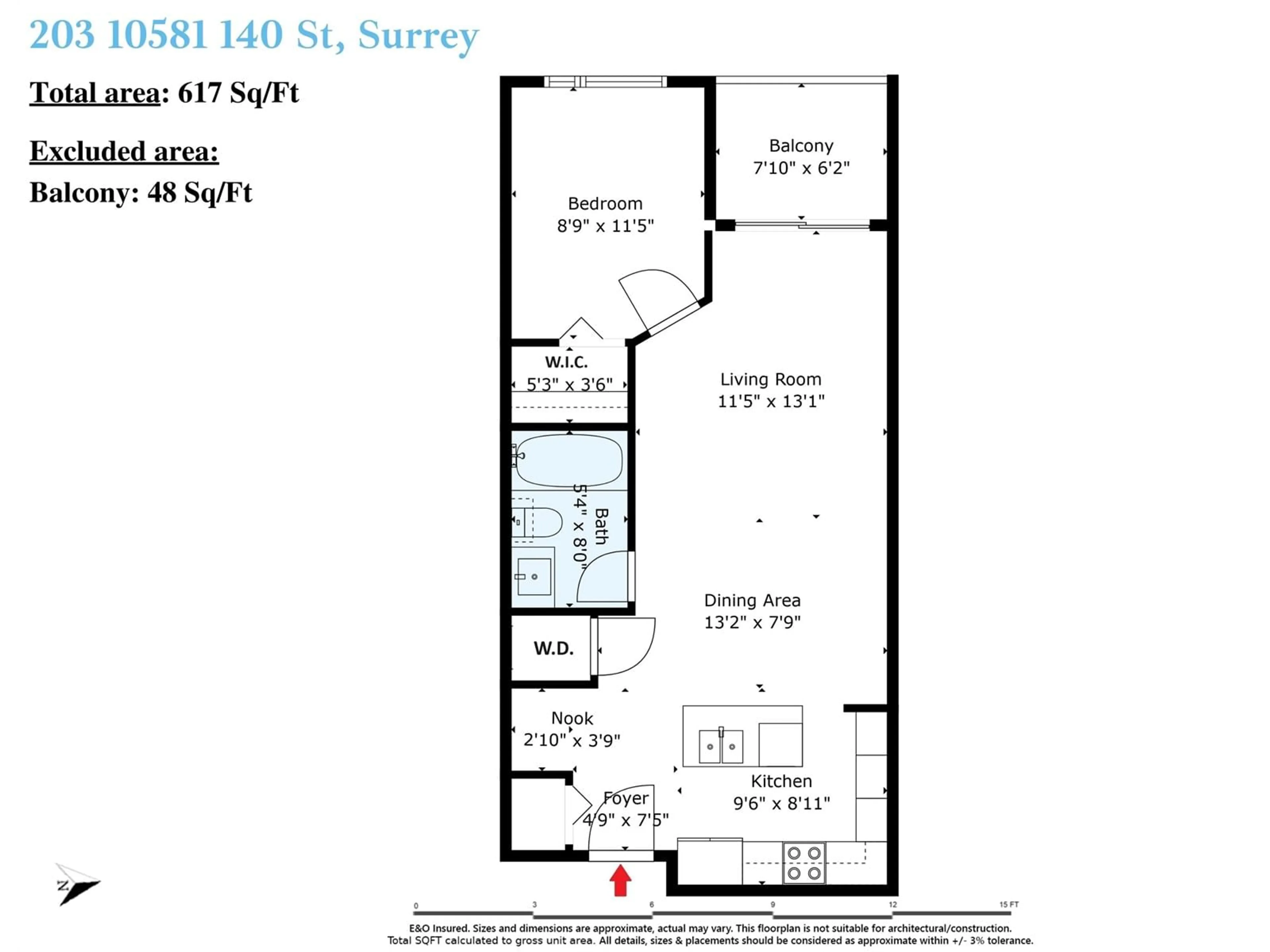 Floor plan for 203 10581 140 STREET, Surrey British Columbia V3T0M7