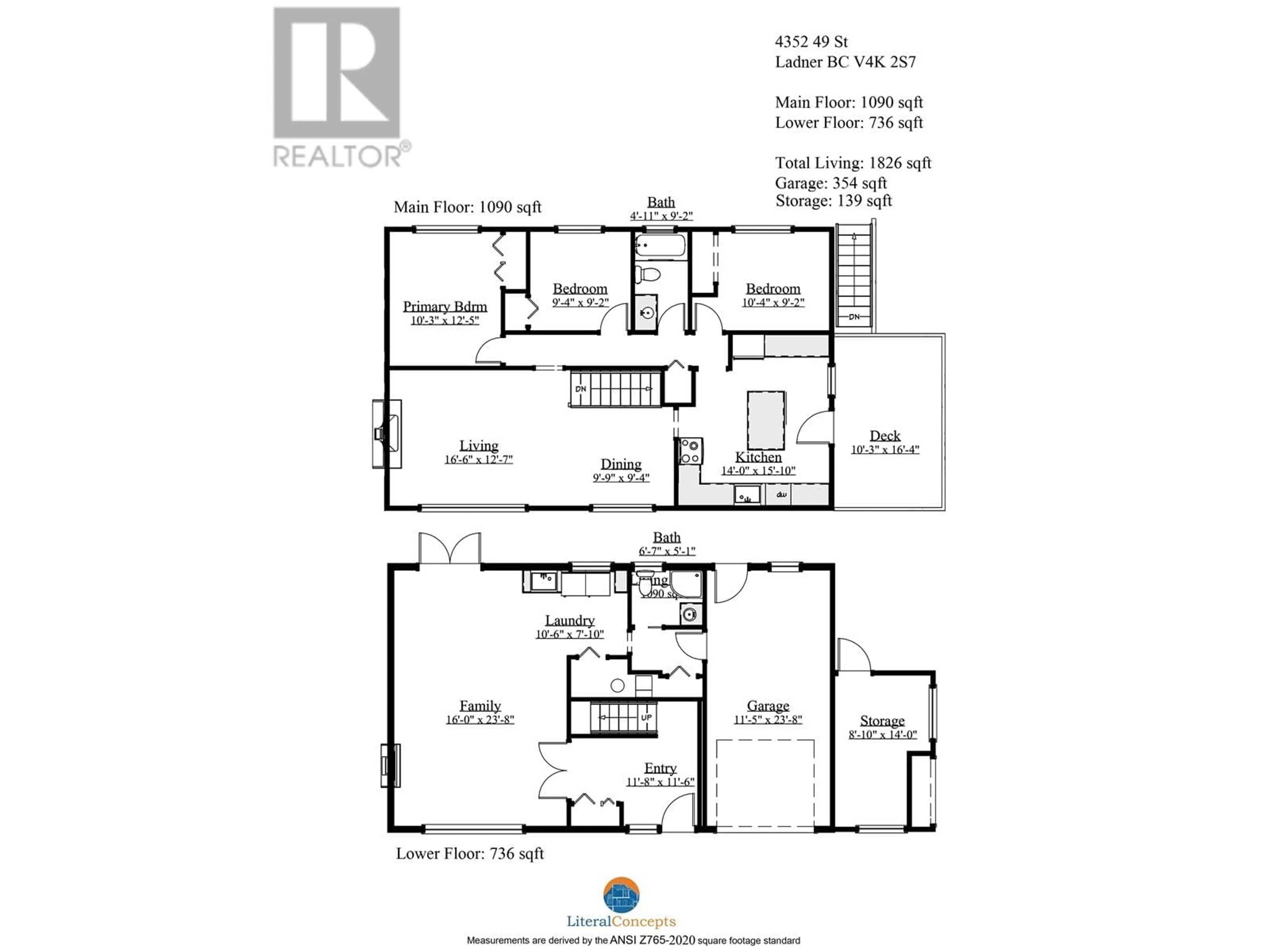 Floor plan for 4352 49 STREET, Delta British Columbia V4K2S7