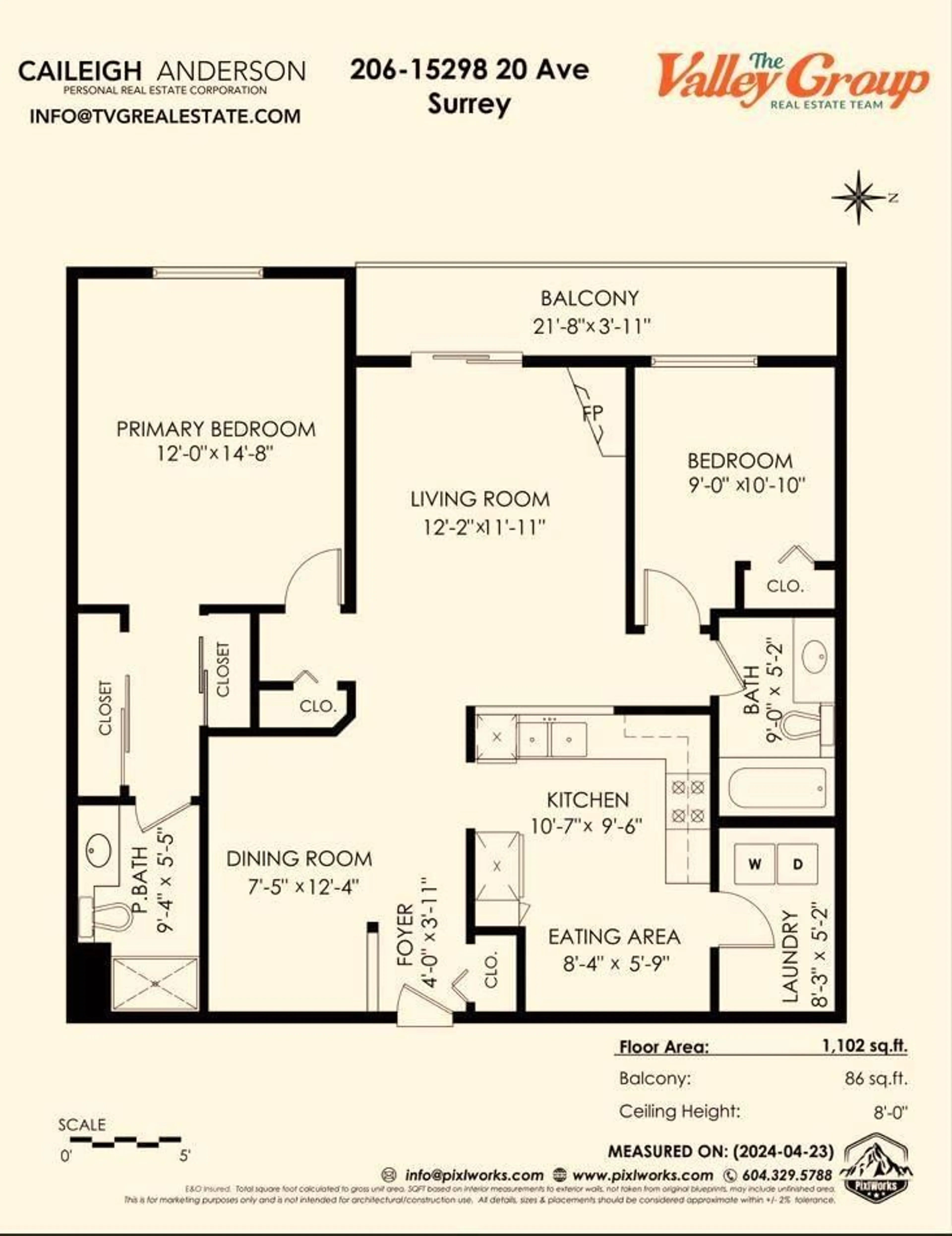 Floor plan for 206 15298 20 AVENUE, Surrey British Columbia V4A2A3