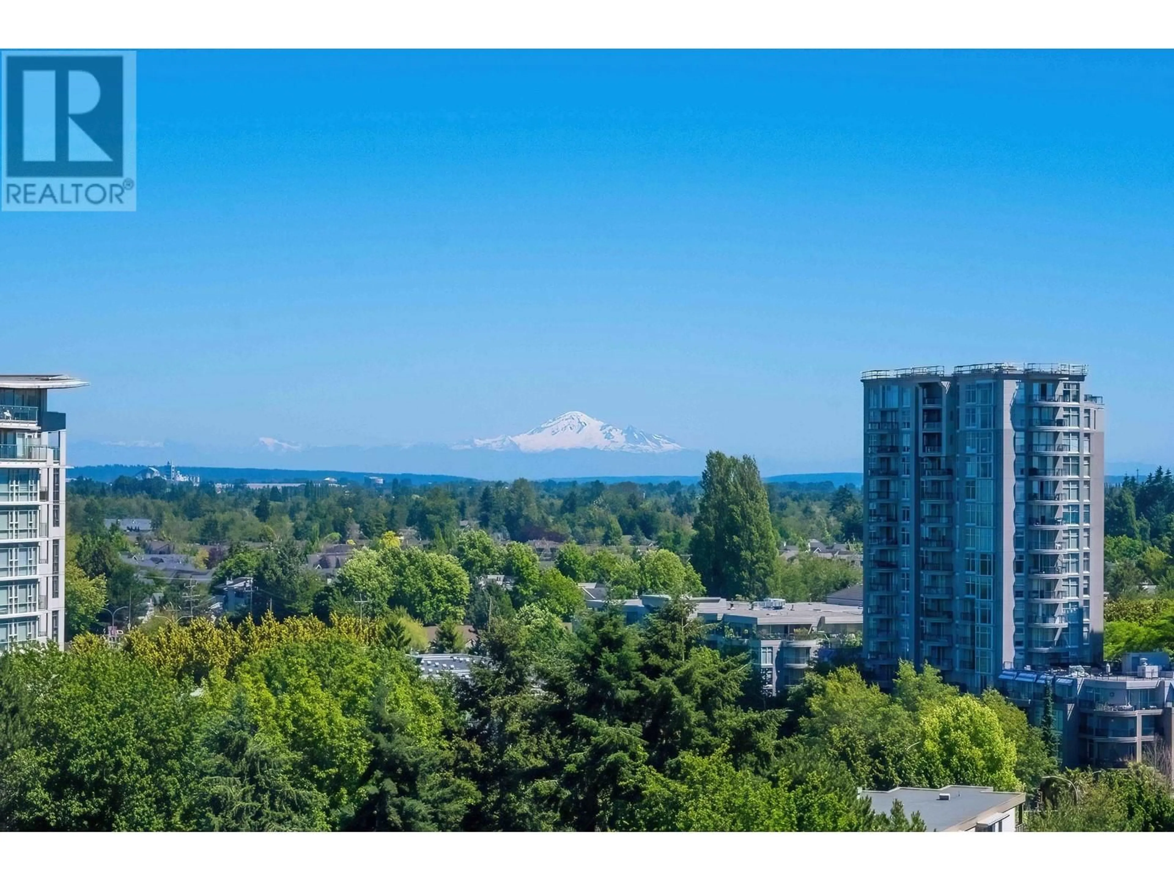 A pic from outside/outdoor area/front of a property/back of a property/a pic from drone, mountain view for 1607 - 6833 BUSWELL STREET, Richmond British Columbia V6Y0L3