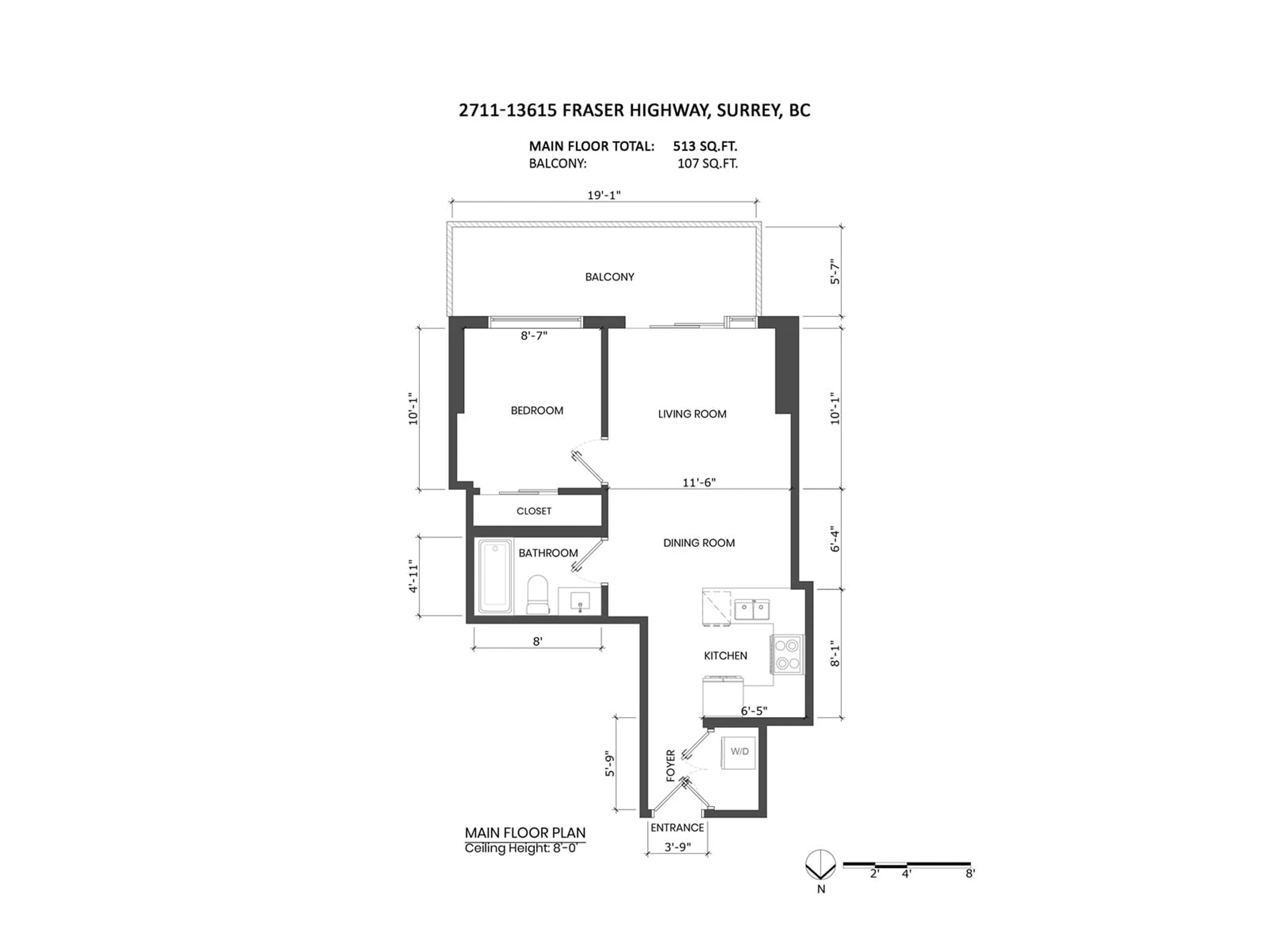 Floor plan for 2711 13615 FRASER HIGHWAY, Surrey British Columbia V3T0P7