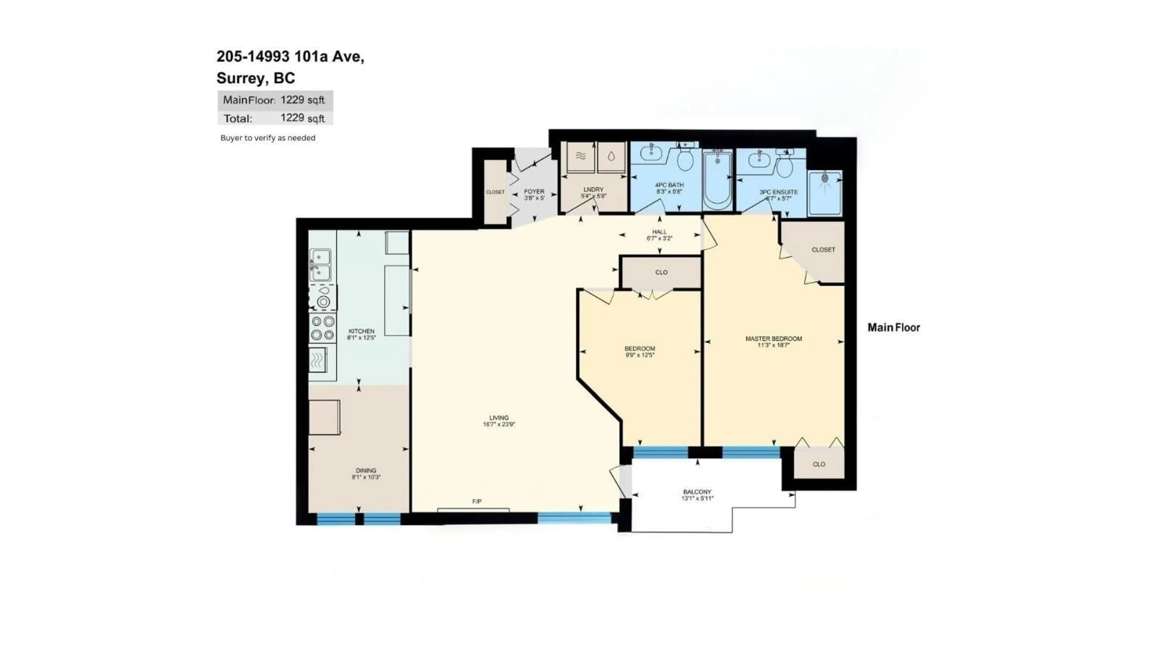 Floor plan for 205 14993 101A AVENUE, Surrey British Columbia V3R0T1