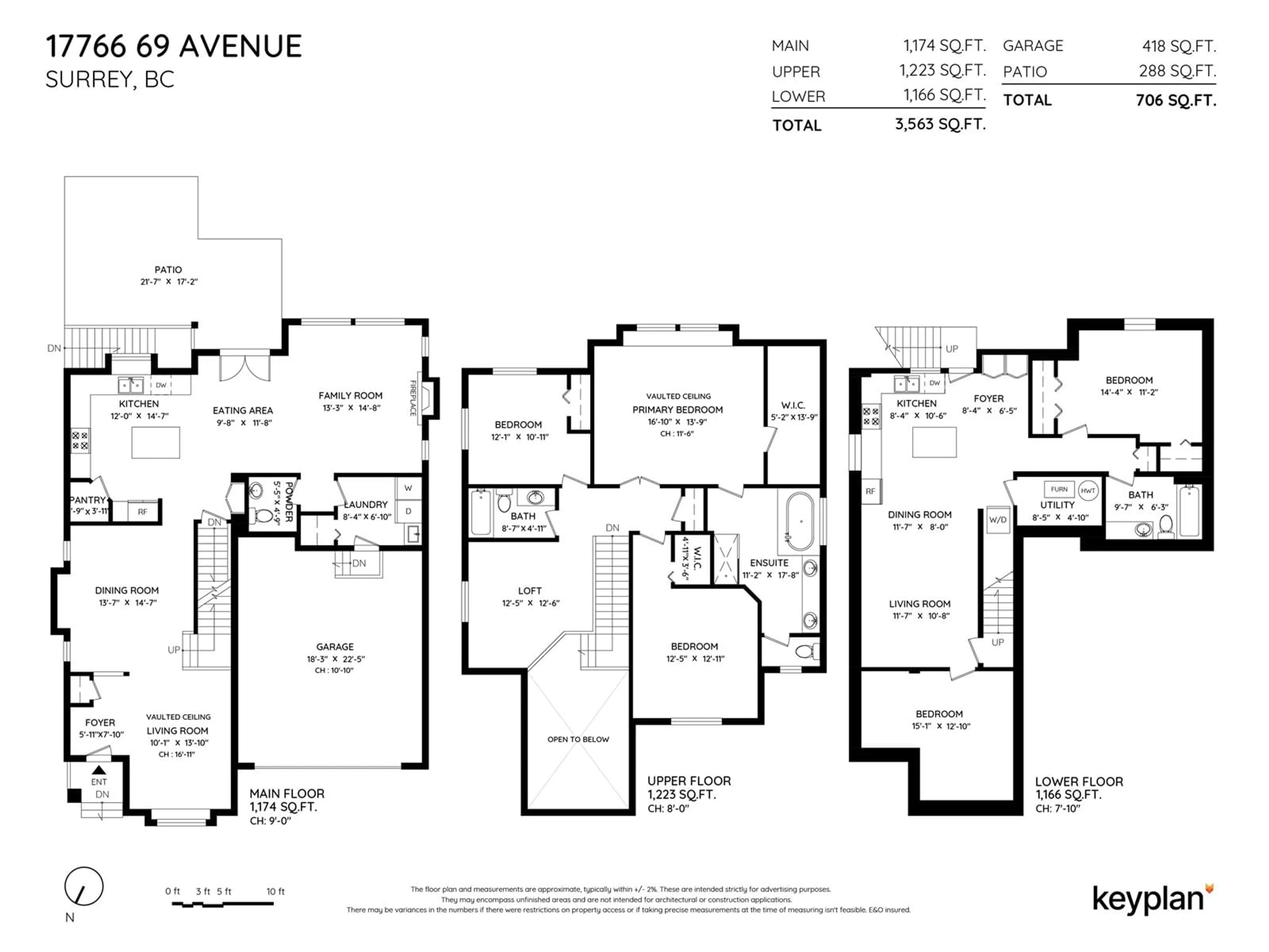 Floor plan for 17766 69 AVENUE, Surrey British Columbia V3S2K1