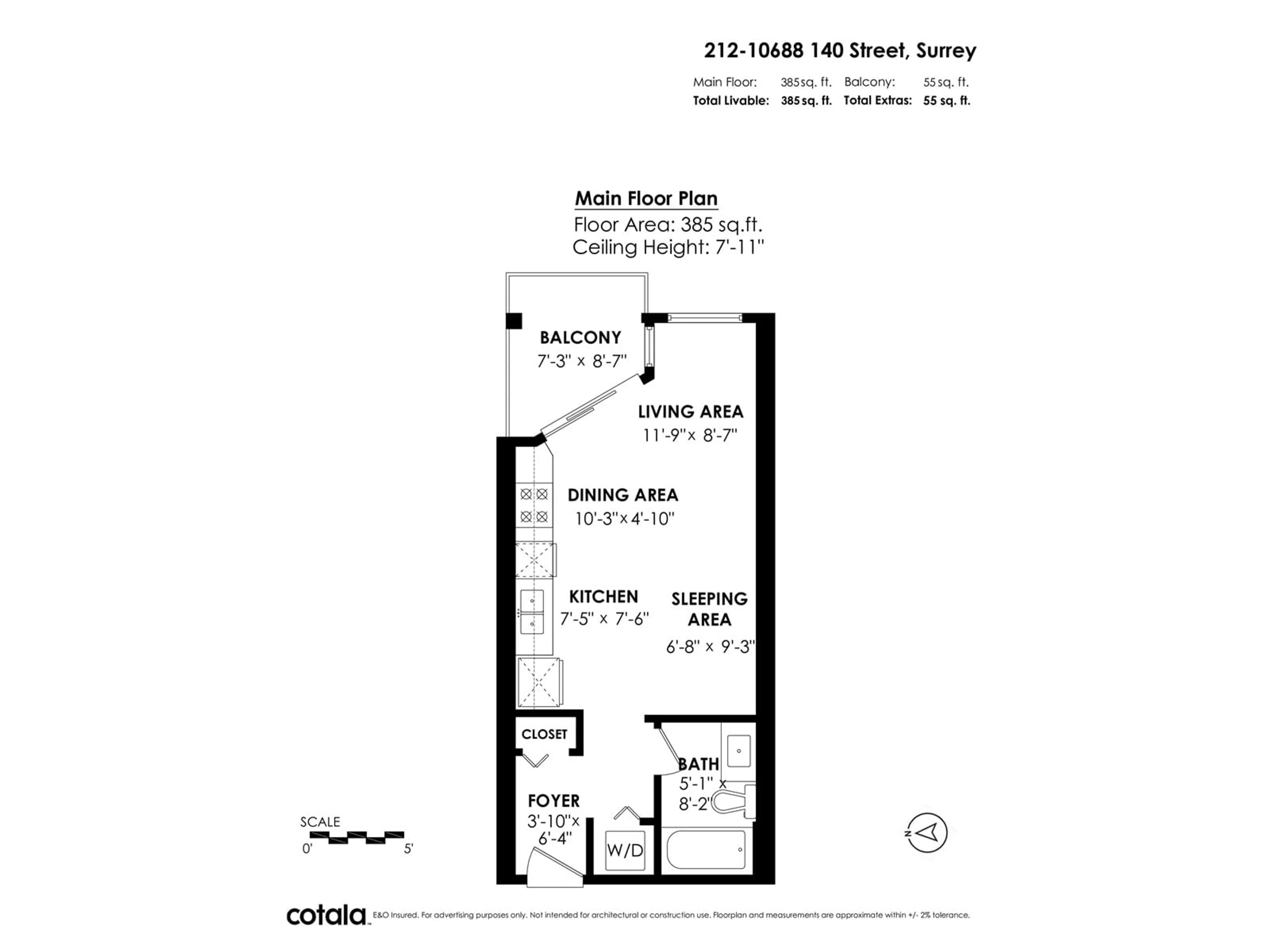 Floor plan for 212 10688 140 STREET, Surrey British Columbia V3T0M6