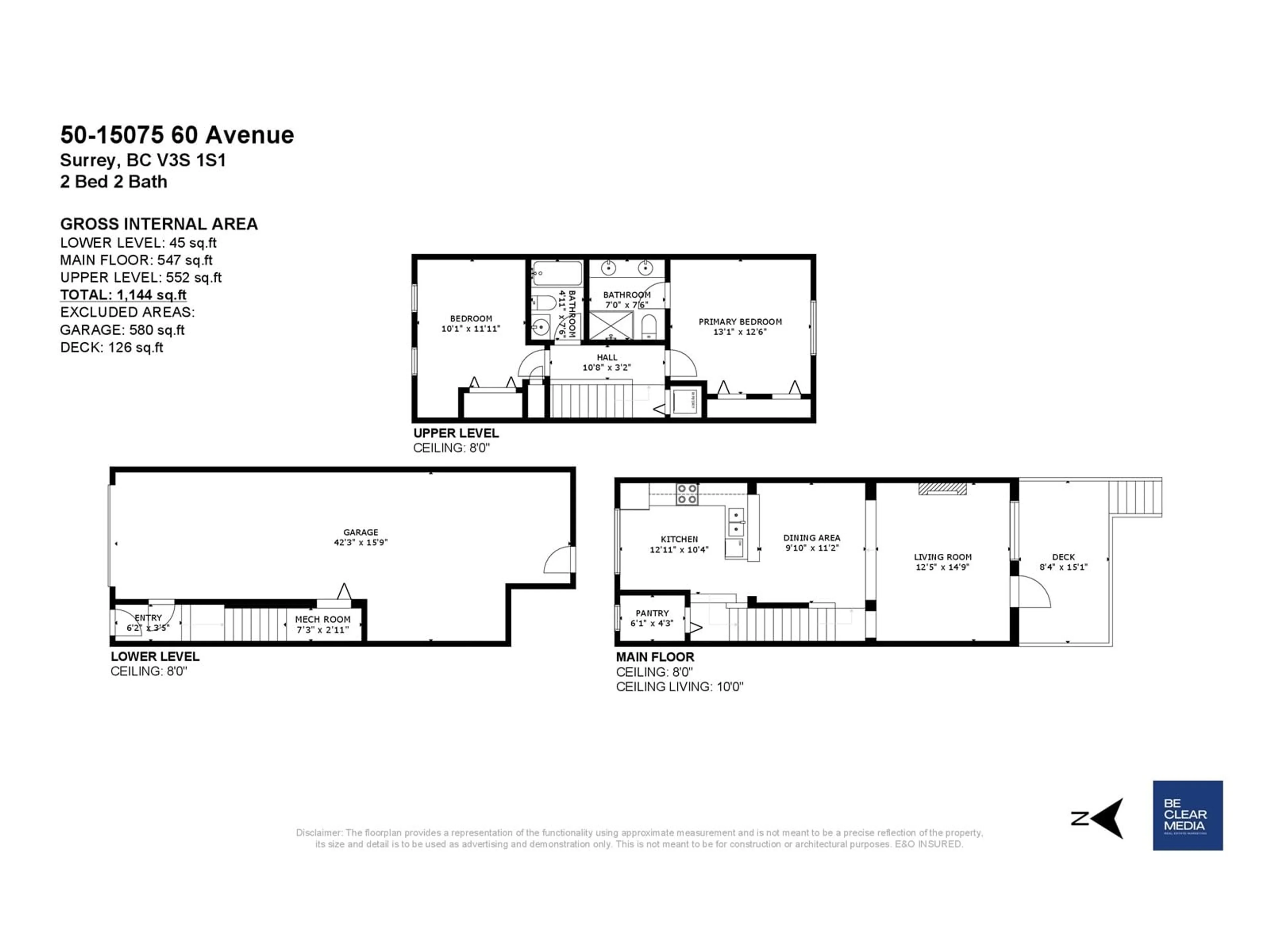 Floor plan for 50 15075 60 AVENUE, Surrey British Columbia V3S1S1