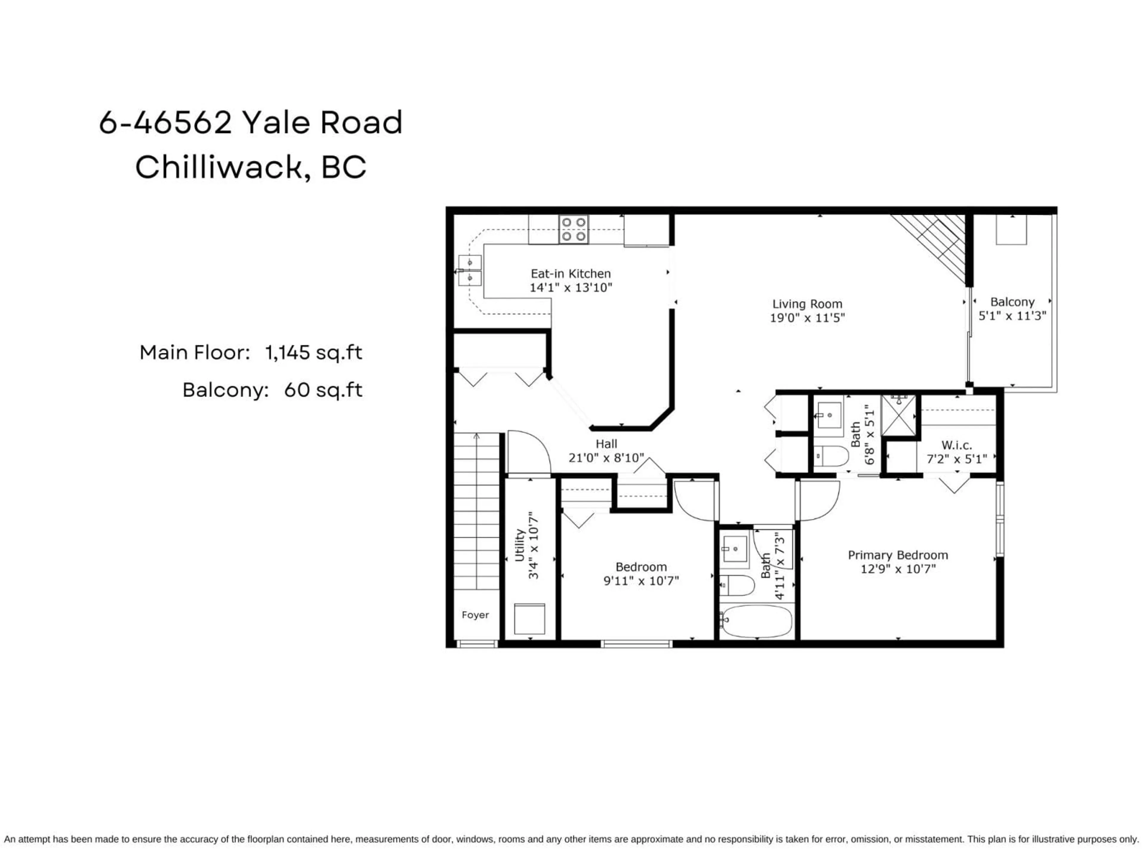 Floor plan for 6 46562 YALE ROAD, Chilliwack British Columbia V2P2R5