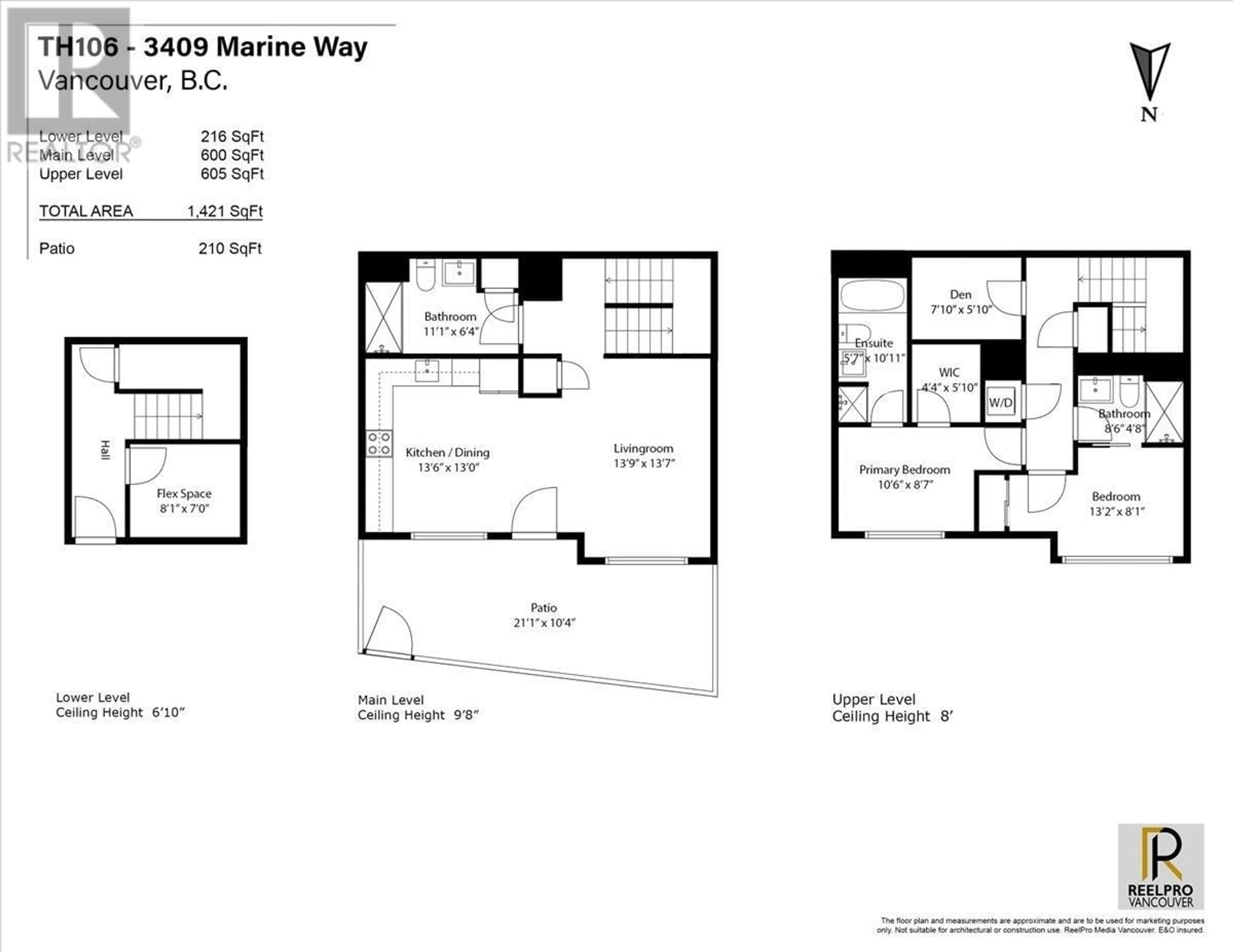 Floor plan for TH 106 3490 MARINE WAY, Vancouver British Columbia V5S0H1