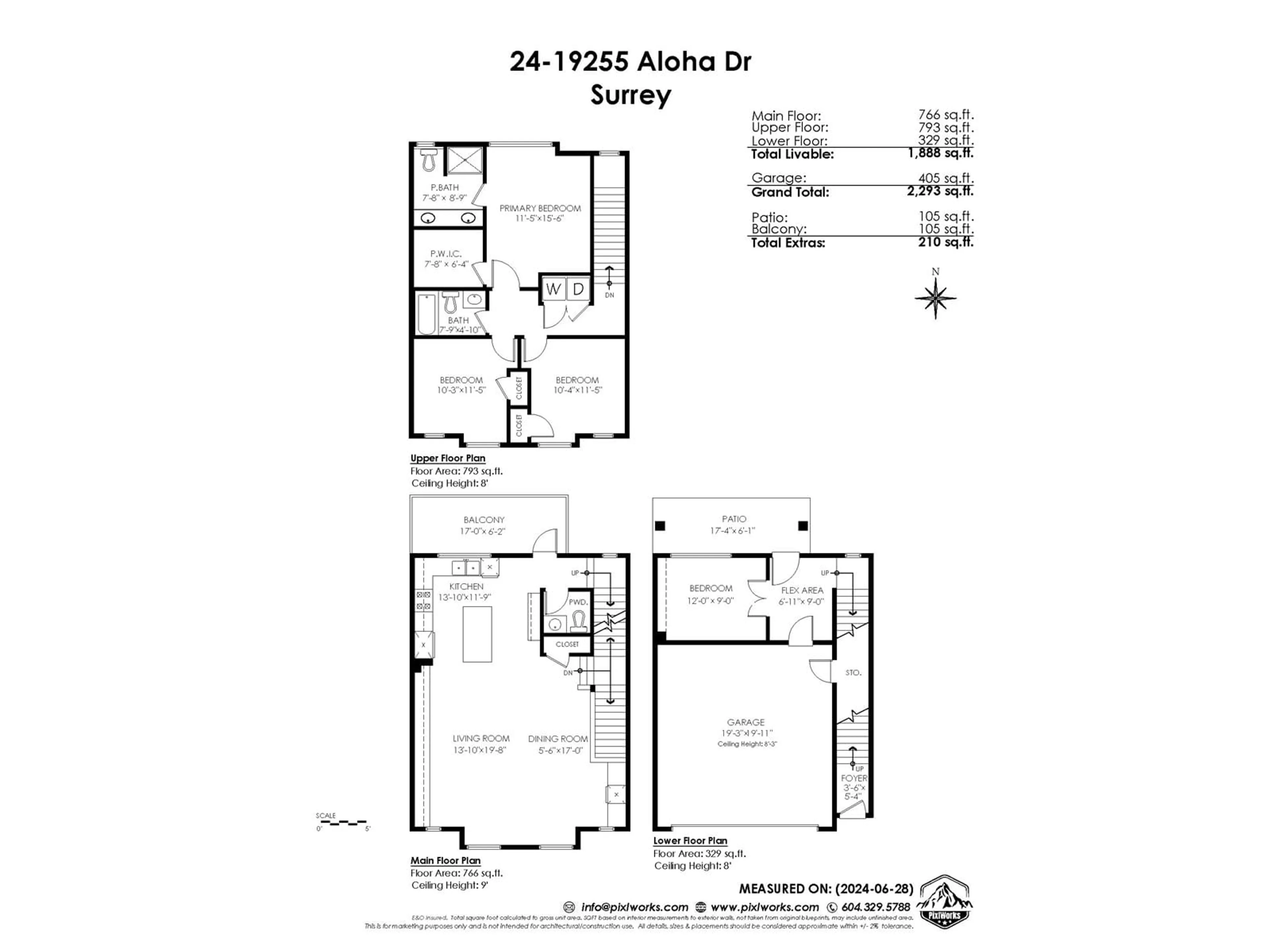 Floor plan for 24 19255 ALOHA DRIVE, Surrey British Columbia V4N6T8