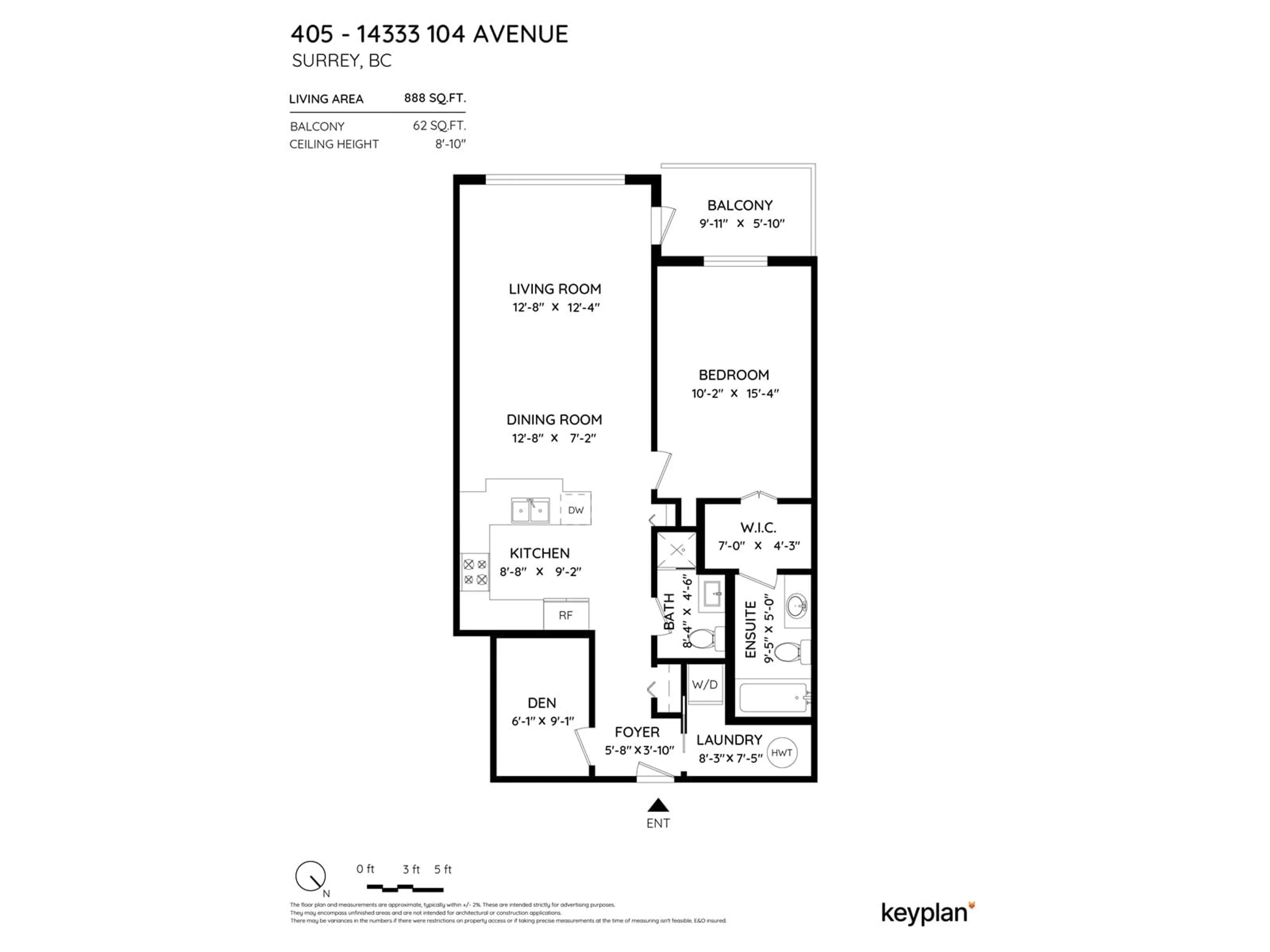 Floor plan for 405 14333 104 AVENUE, Surrey British Columbia V3T0E1