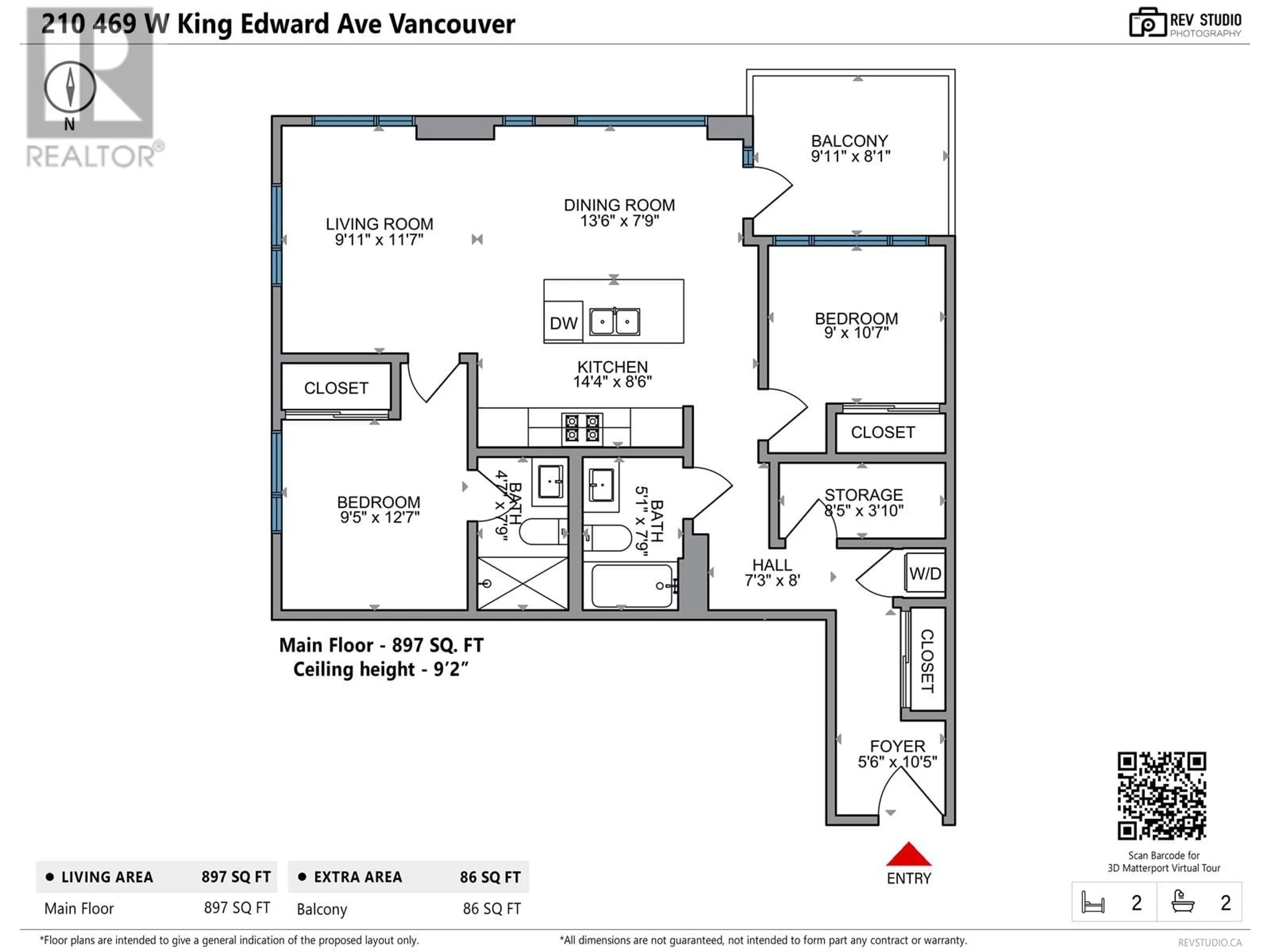 Floor plan for 210 469 W KING EDWARD AVENUE, Vancouver British Columbia V5Y2J3