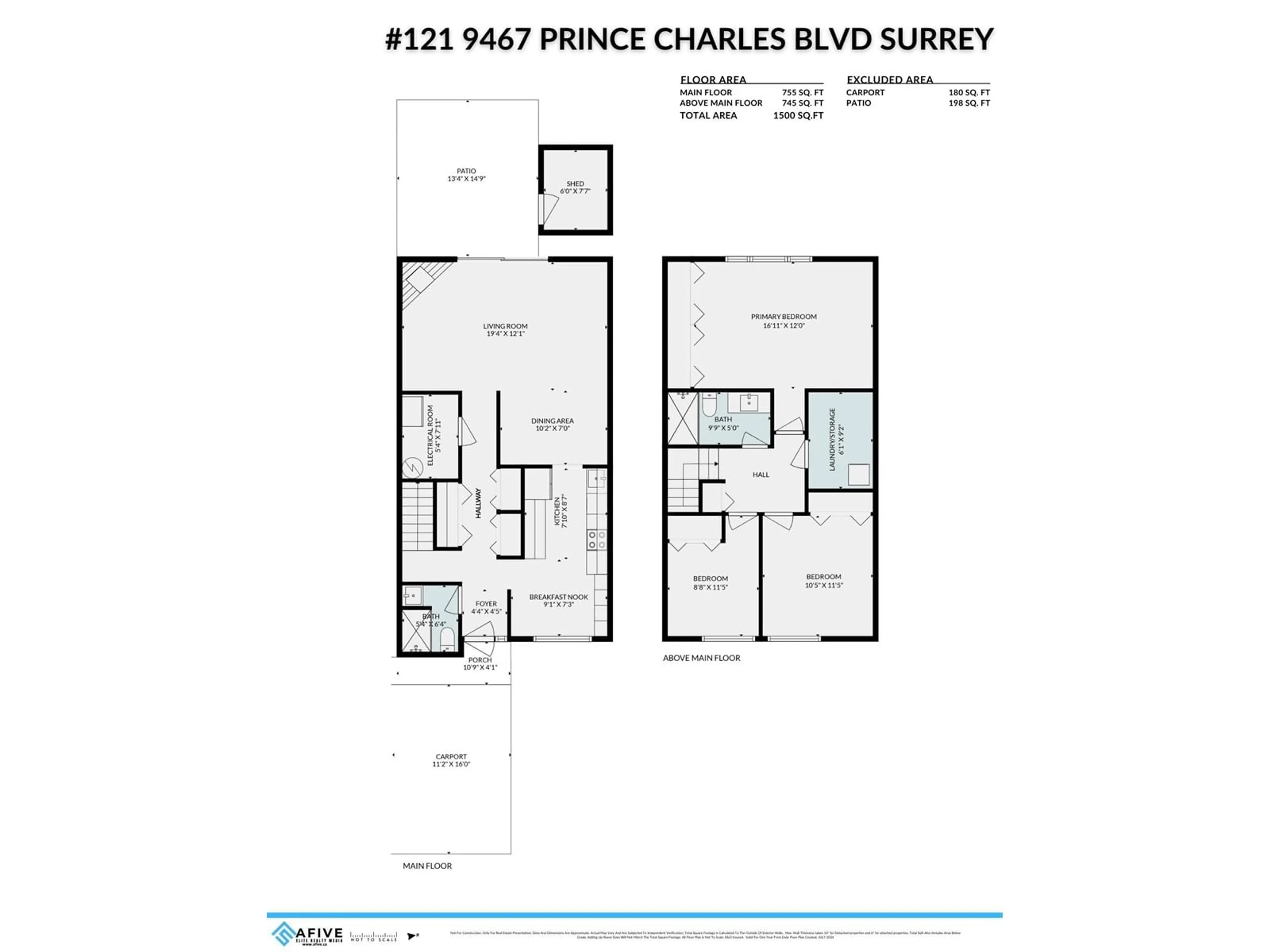 Floor plan for 121 9467 PRINCE CHARLES BOULEVARD, Surrey British Columbia V3V7G1