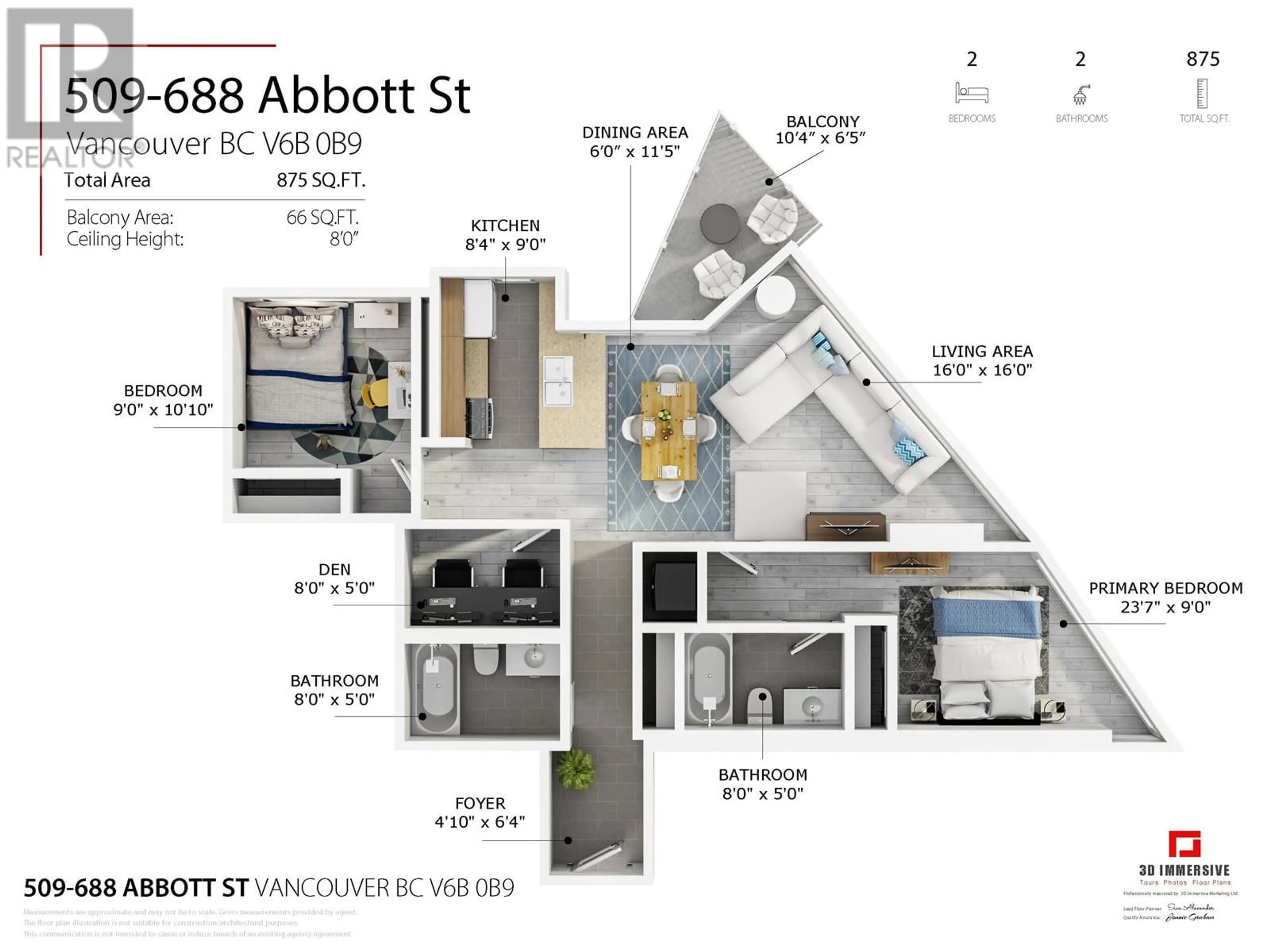 Floor plan for 509 688 ABBOTT STREET, Vancouver British Columbia V6B0B9