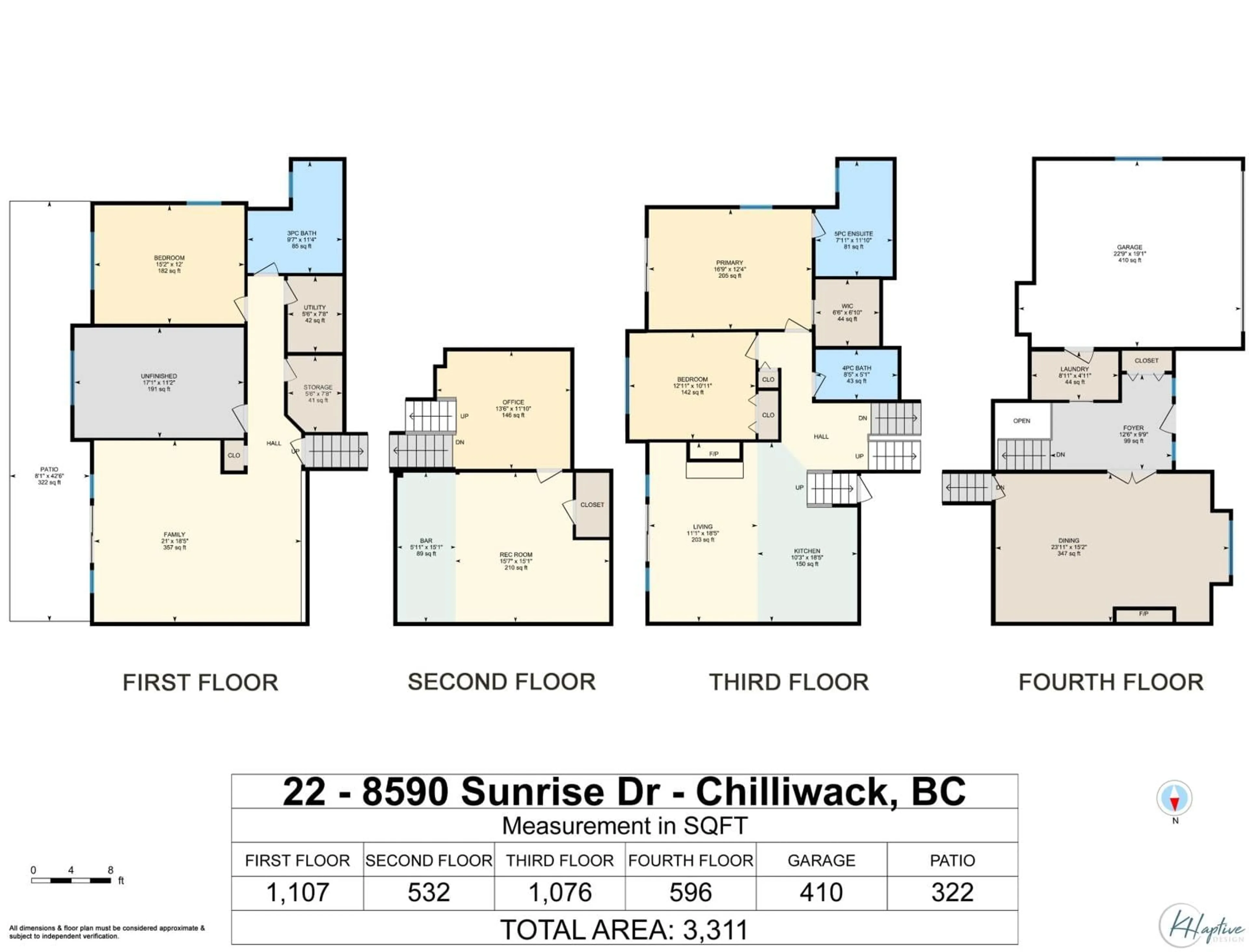 Floor plan for 22 8590 SUNRISE DRIVE, Chilliwack British Columbia V2R3Z4