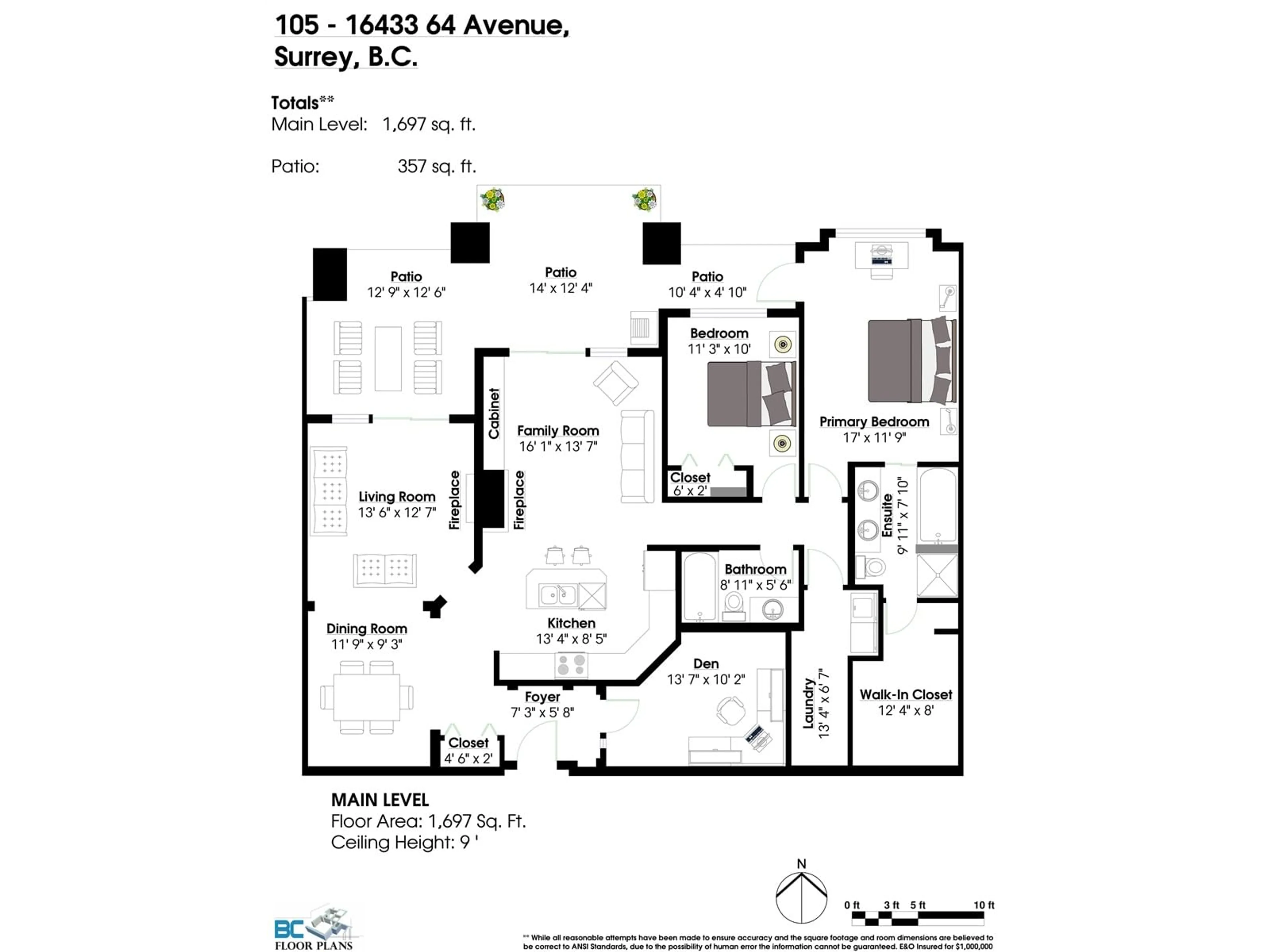 Floor plan for 105 16433 64 AVENUE, Surrey British Columbia V3S6V7