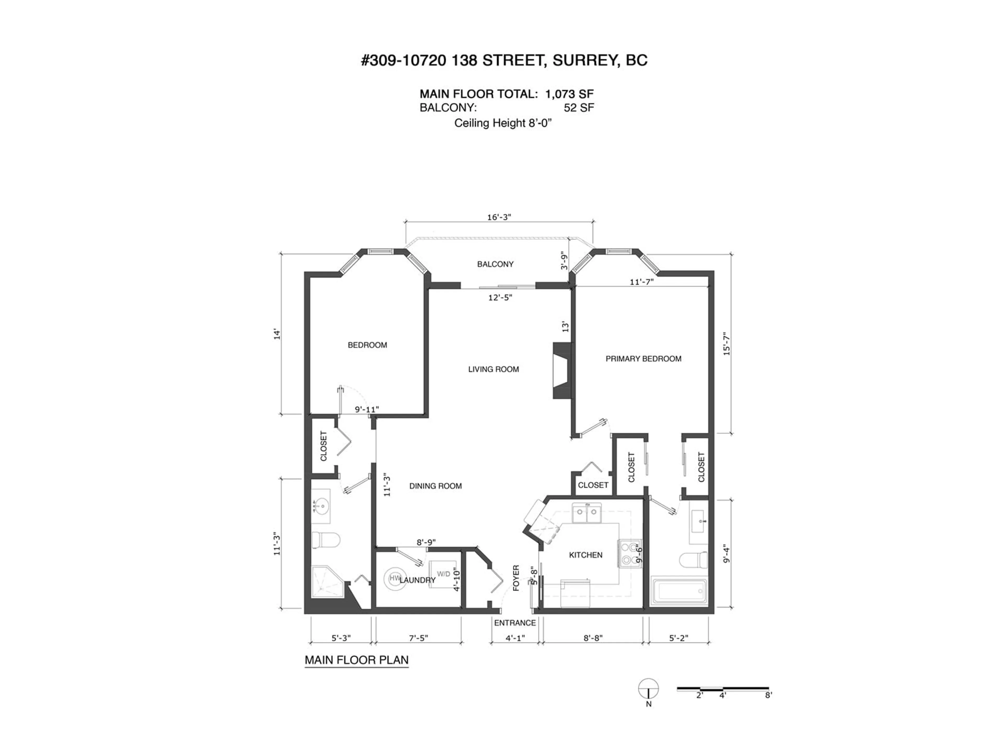 Floor plan for 309 10720 138 STREET, Surrey British Columbia V3T4K5