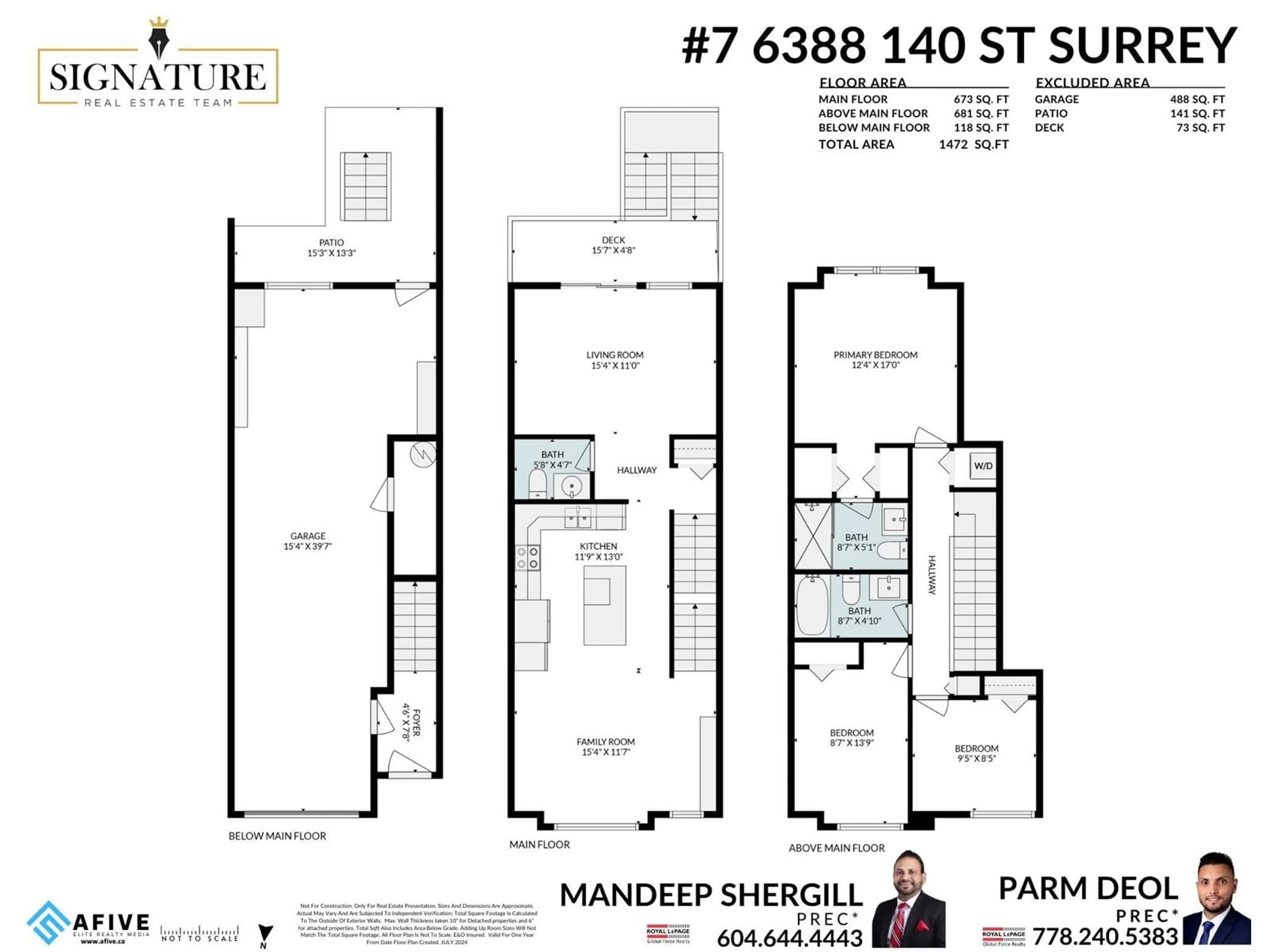 Floor plan for 7 6388 140 STREET, Surrey British Columbia V3W1Y8