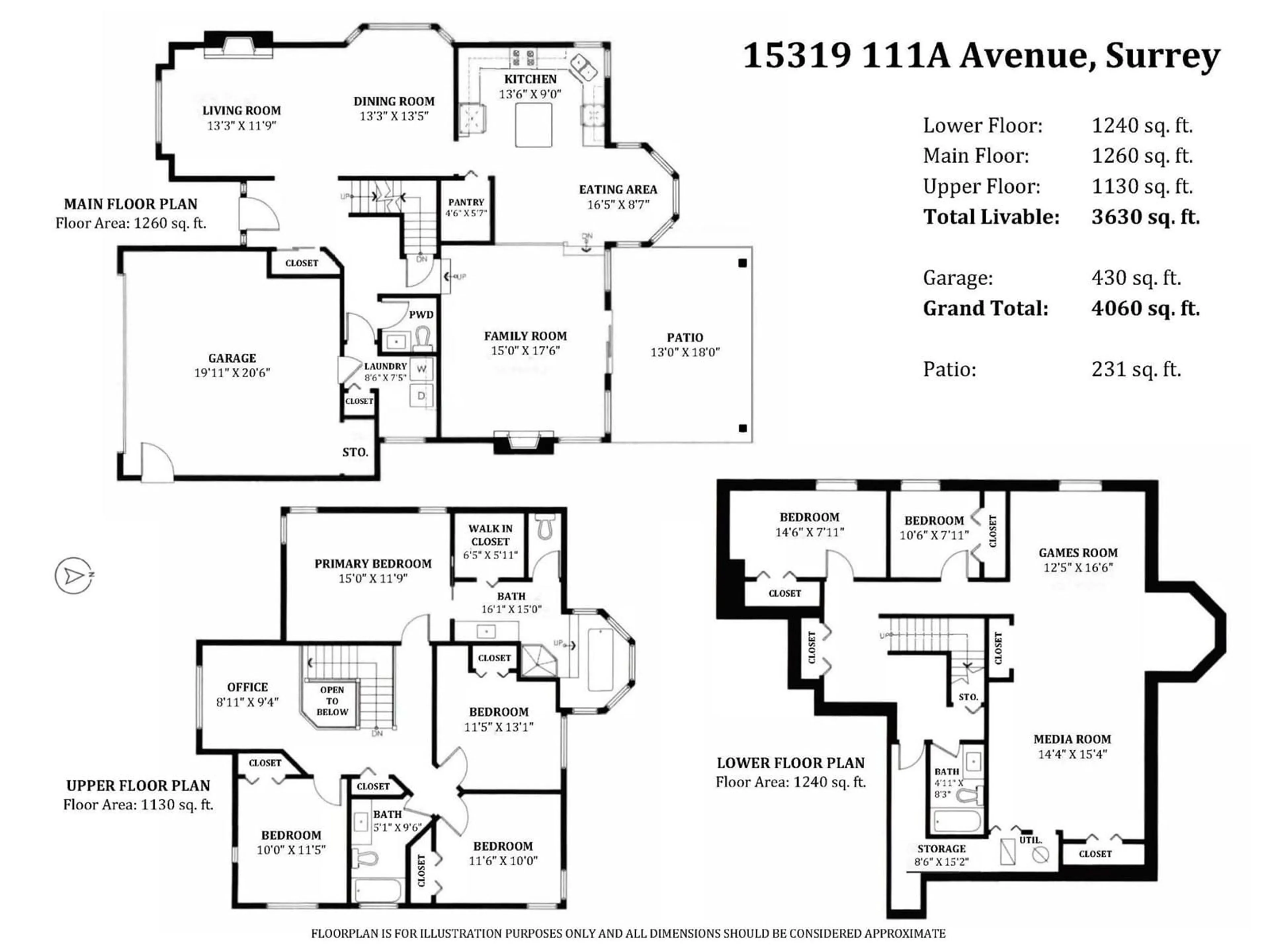 Floor plan for 15319 111A AVENUE, Surrey British Columbia V3R0G4