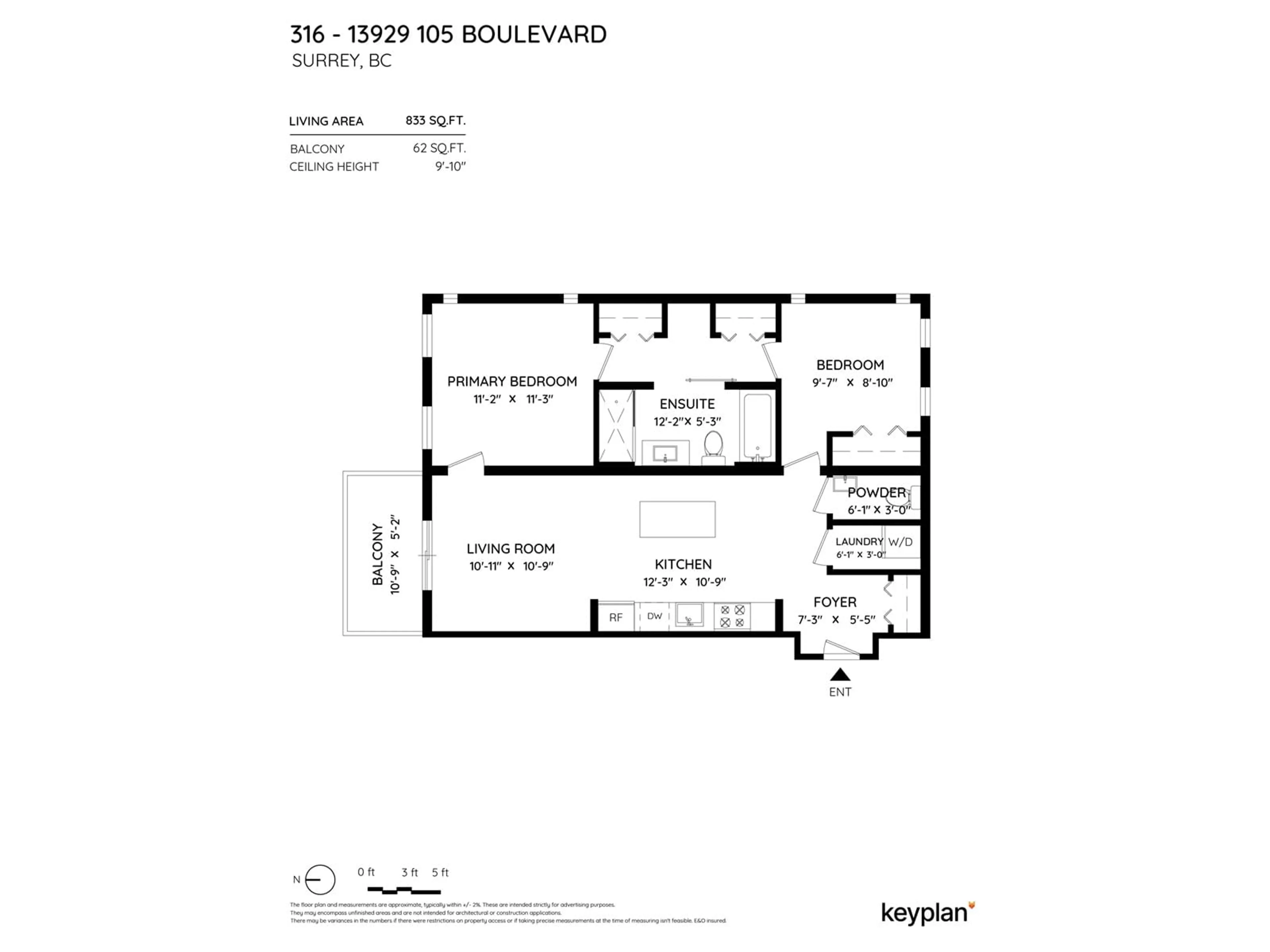 Floor plan for 316 13929 105 BOULEVARD, Surrey British Columbia V3T0R5