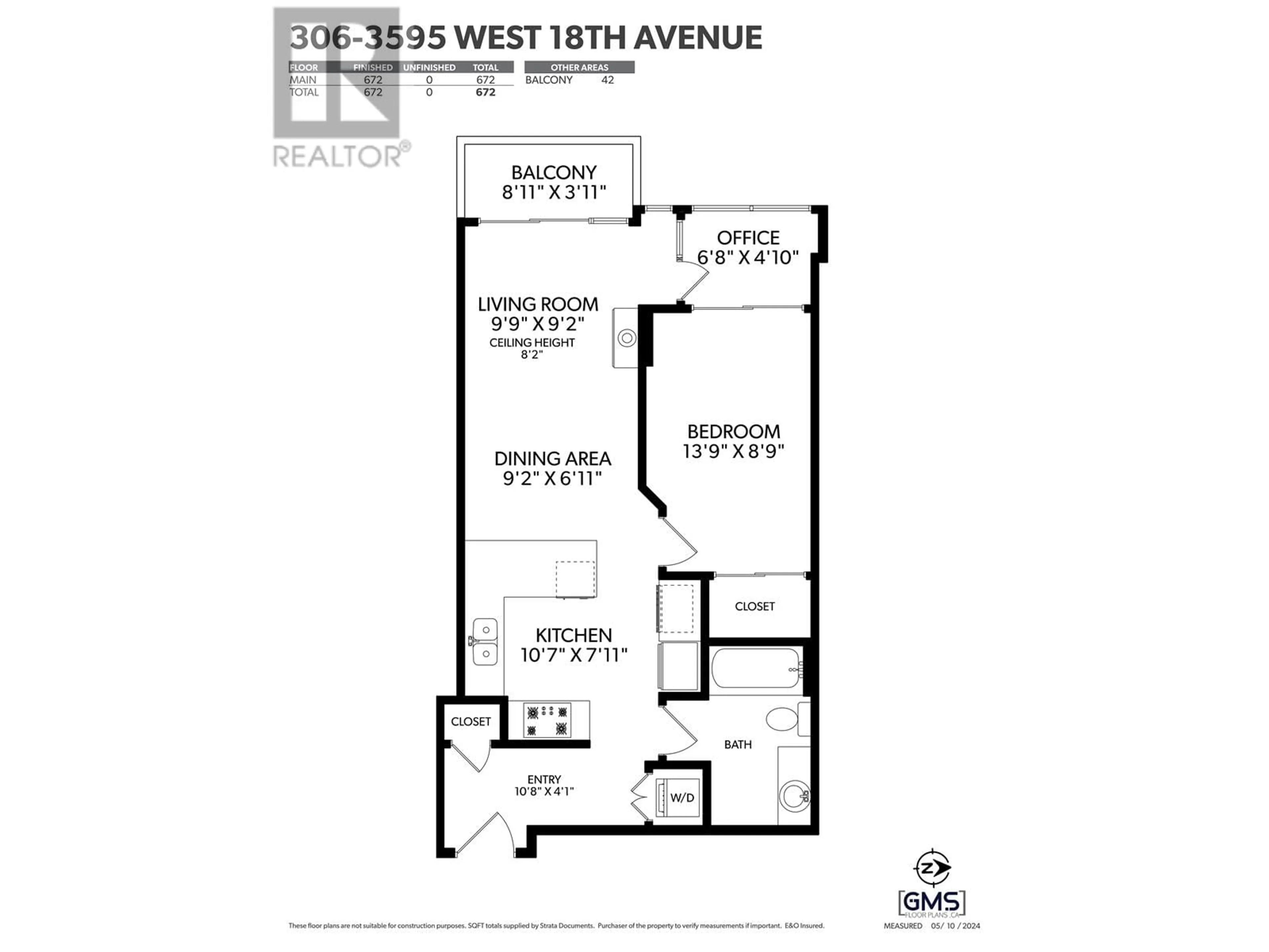 Floor plan for 306 3595 W 18TH AVENUE, Vancouver British Columbia V6S1A9