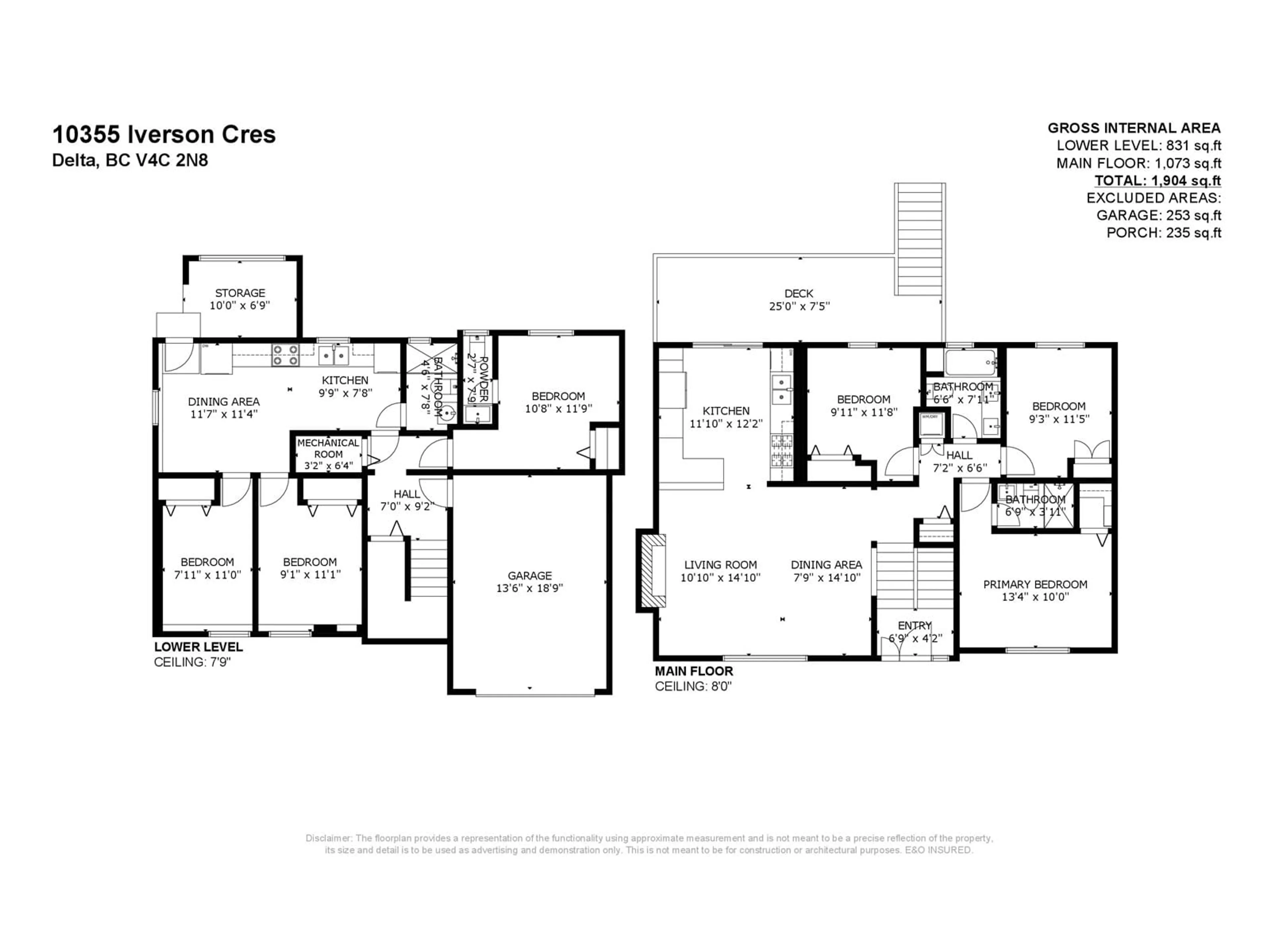 Floor plan for 10355 IVERSON CRESCENT, Delta British Columbia V4C2N8