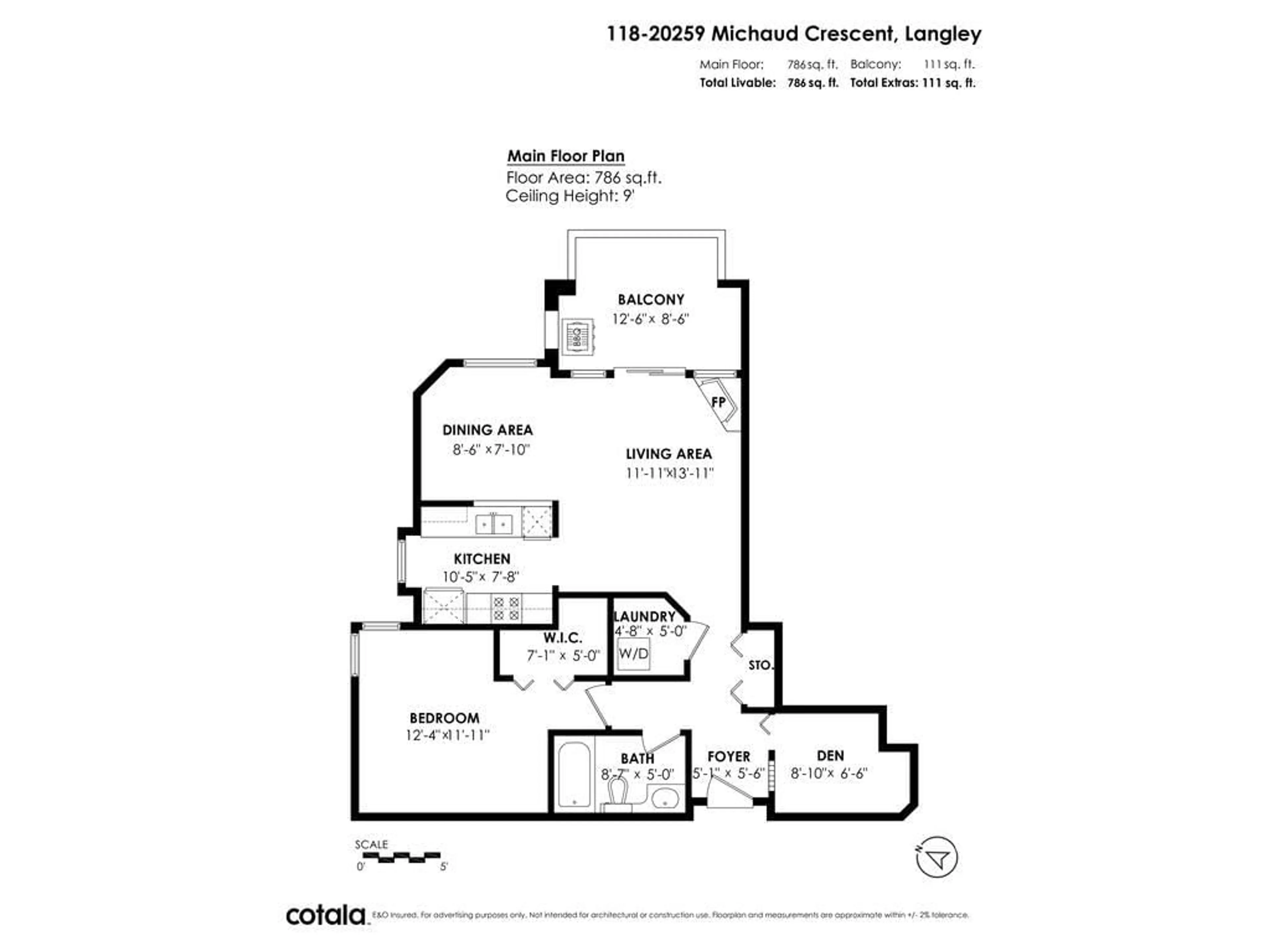 Floor plan for 118 20259 MICHAUD CRESCENT, Langley British Columbia V3A8L1