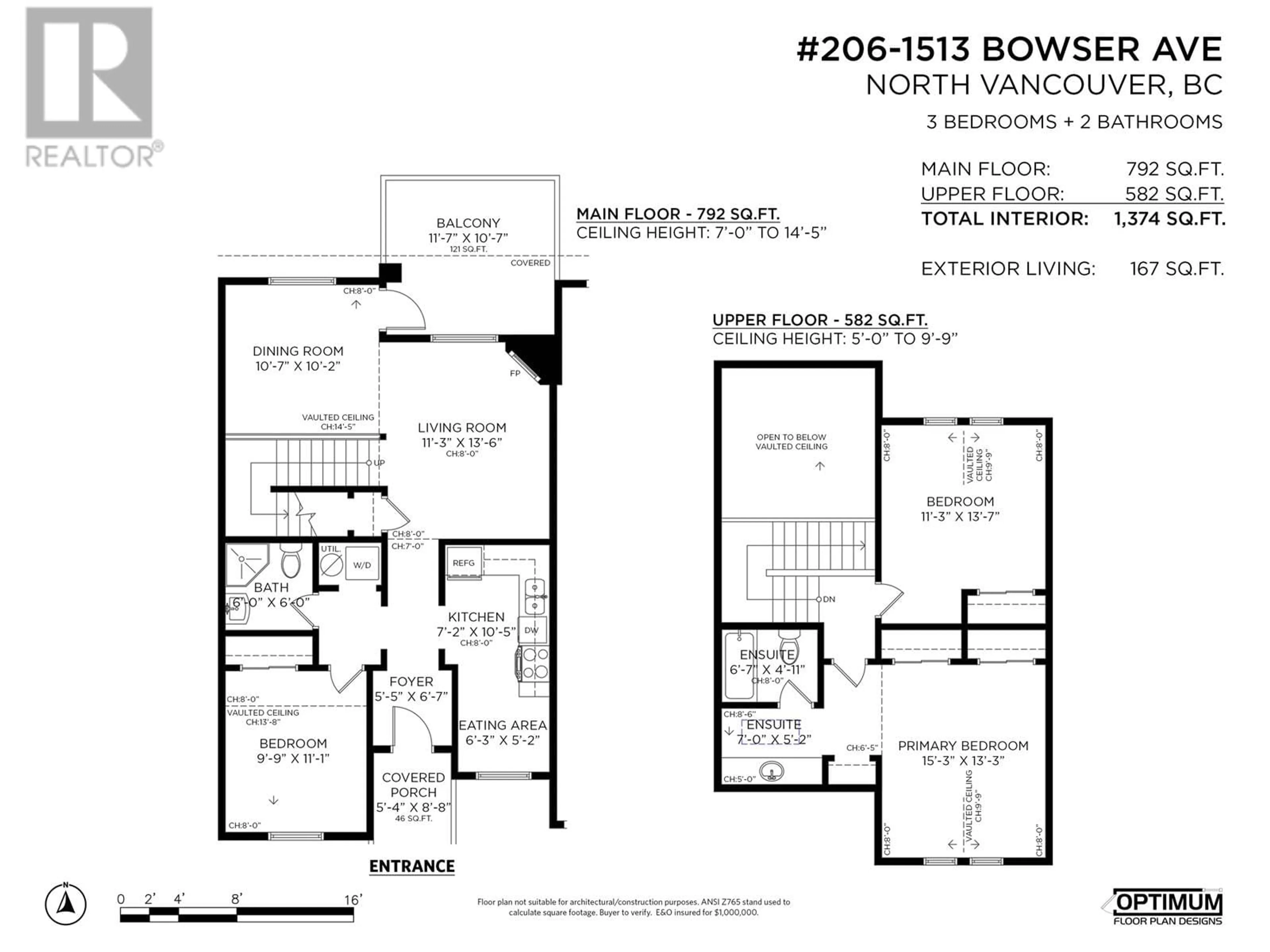 Floor plan for 206 1513 BOWSER AVENUE, North Vancouver British Columbia V7P2Y4