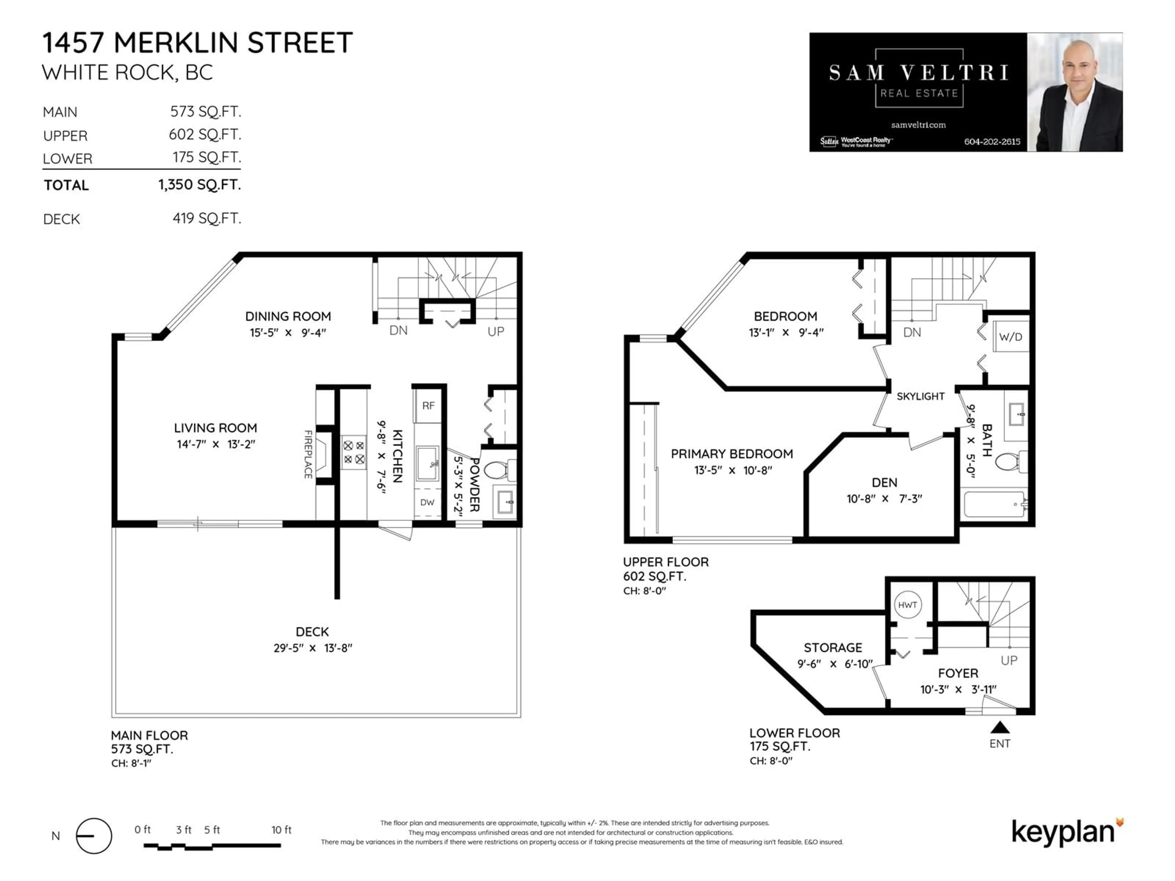 Floor plan for 1457 MERKLIN STREET, White Rock British Columbia V4B4C4