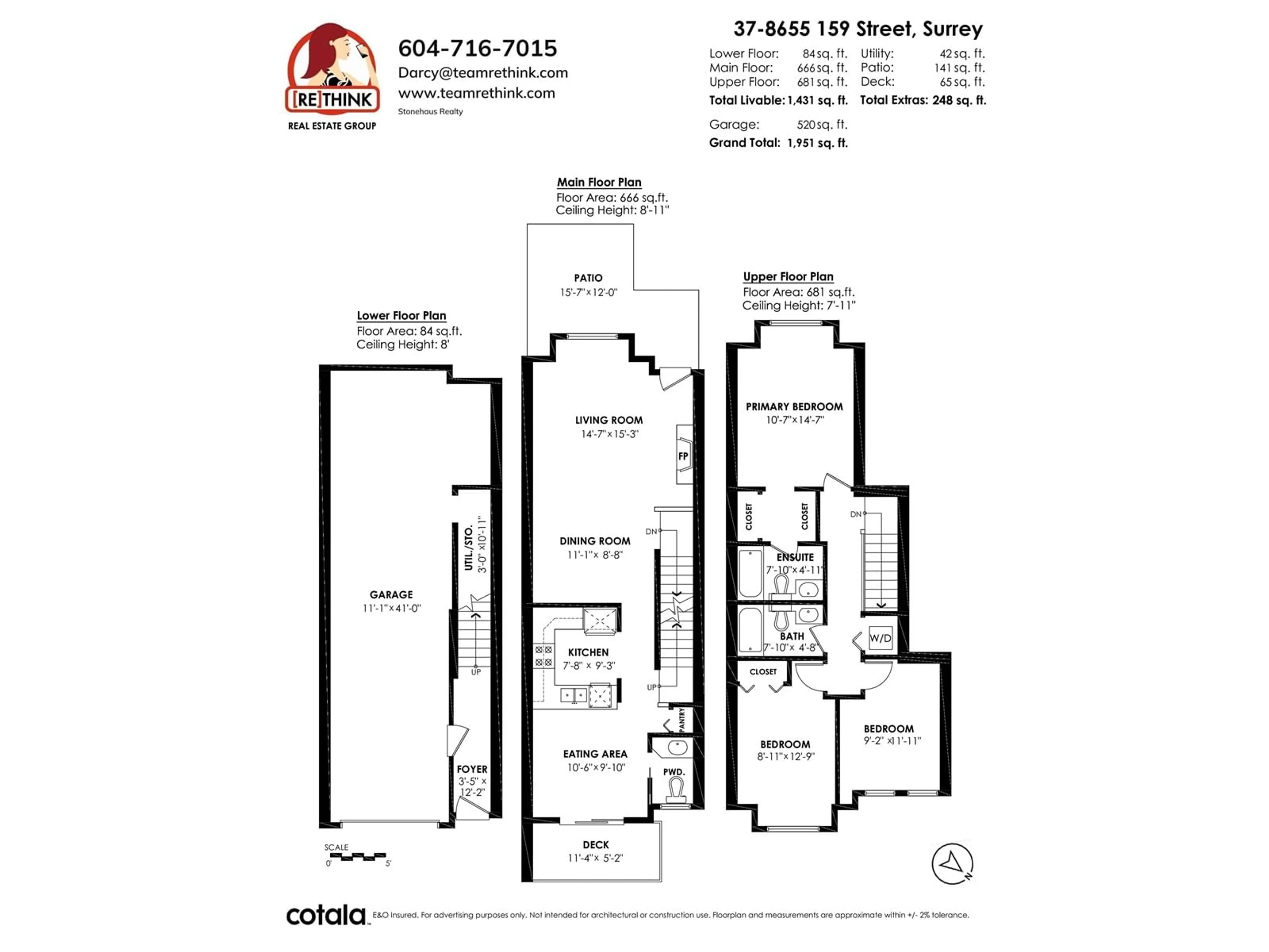 Floor plan for 37 8655 159 STREET, Surrey British Columbia V4N1M8