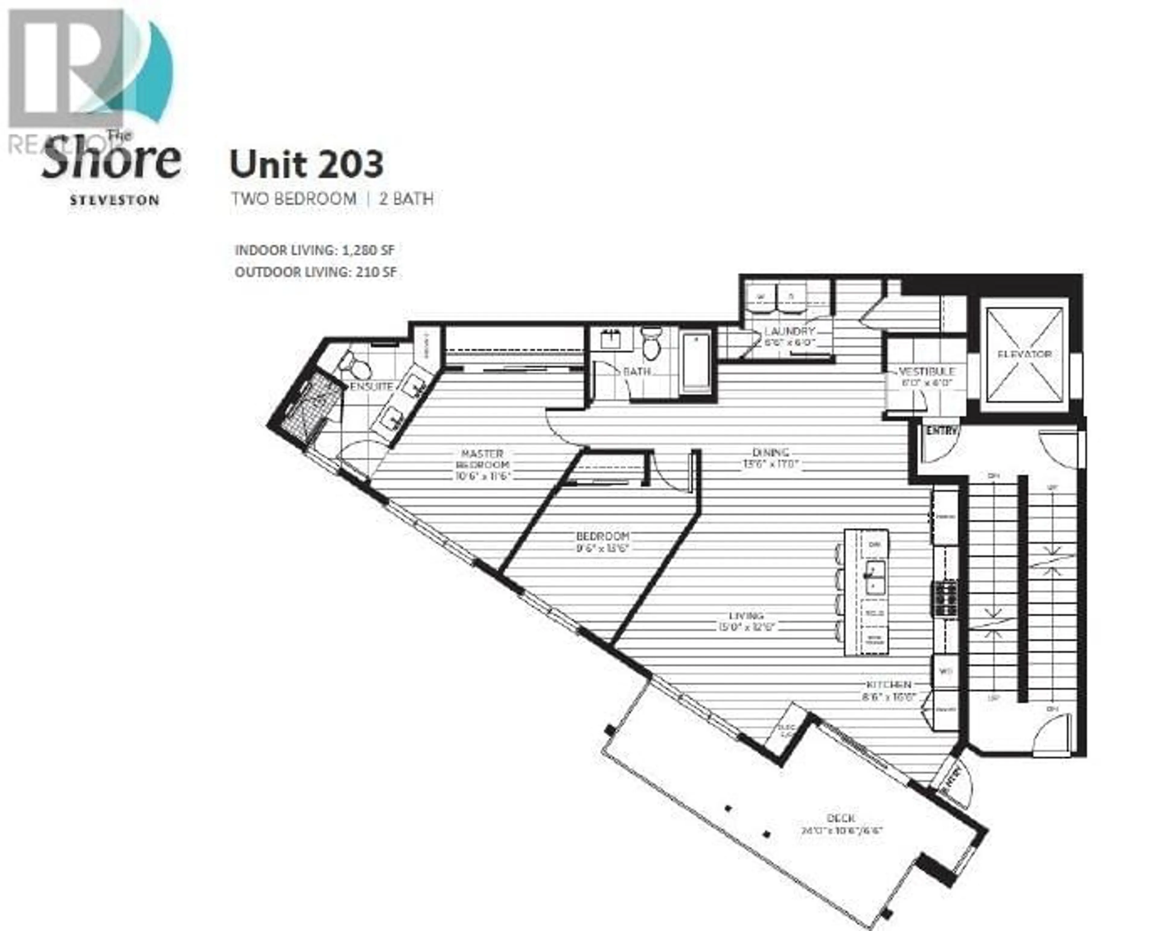 Floor plan for 203 6111 DYKE ROAD, Richmond British Columbia V7E3R3