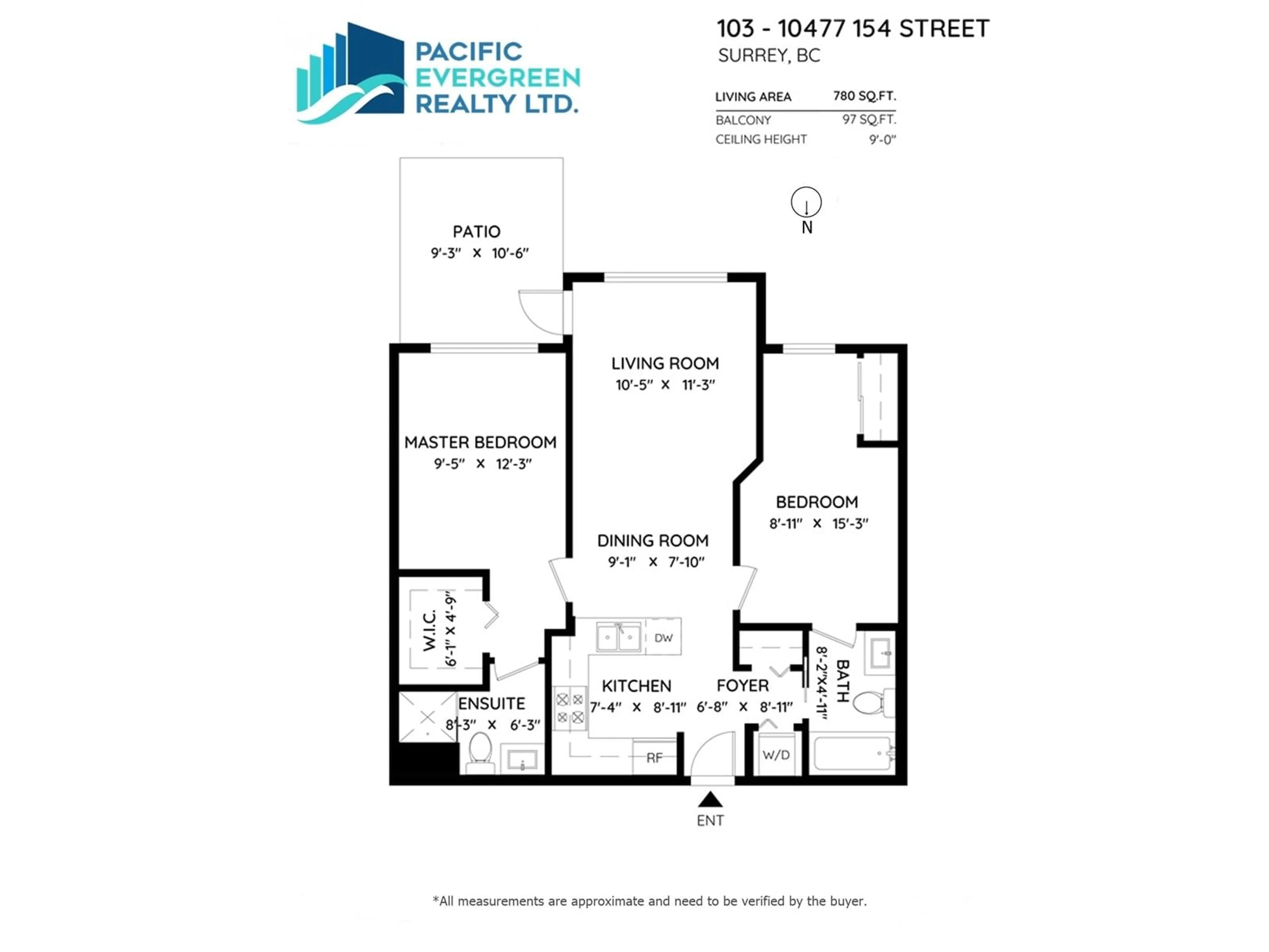 Floor plan for 103 10477 154 STREET, Surrey British Columbia V3R0C6