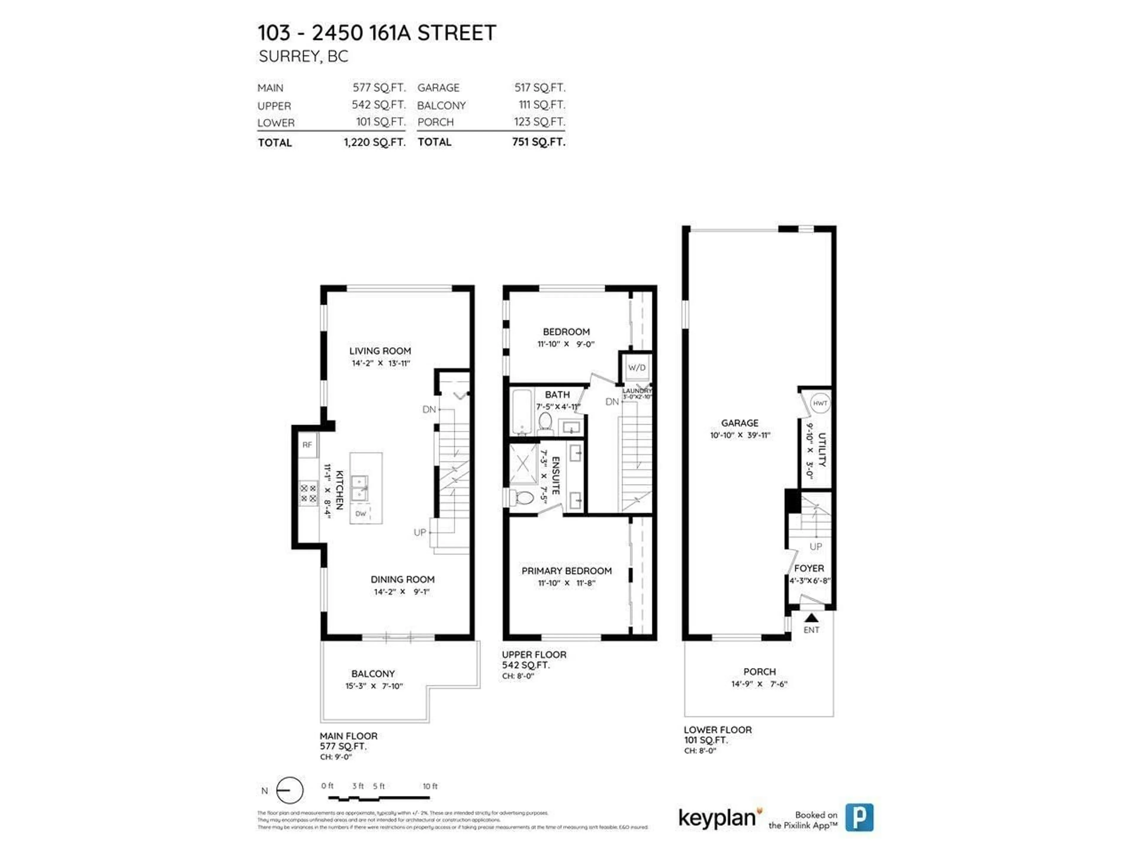 Floor plan for 103 2450 161A STREET, Surrey British Columbia V3S8K4