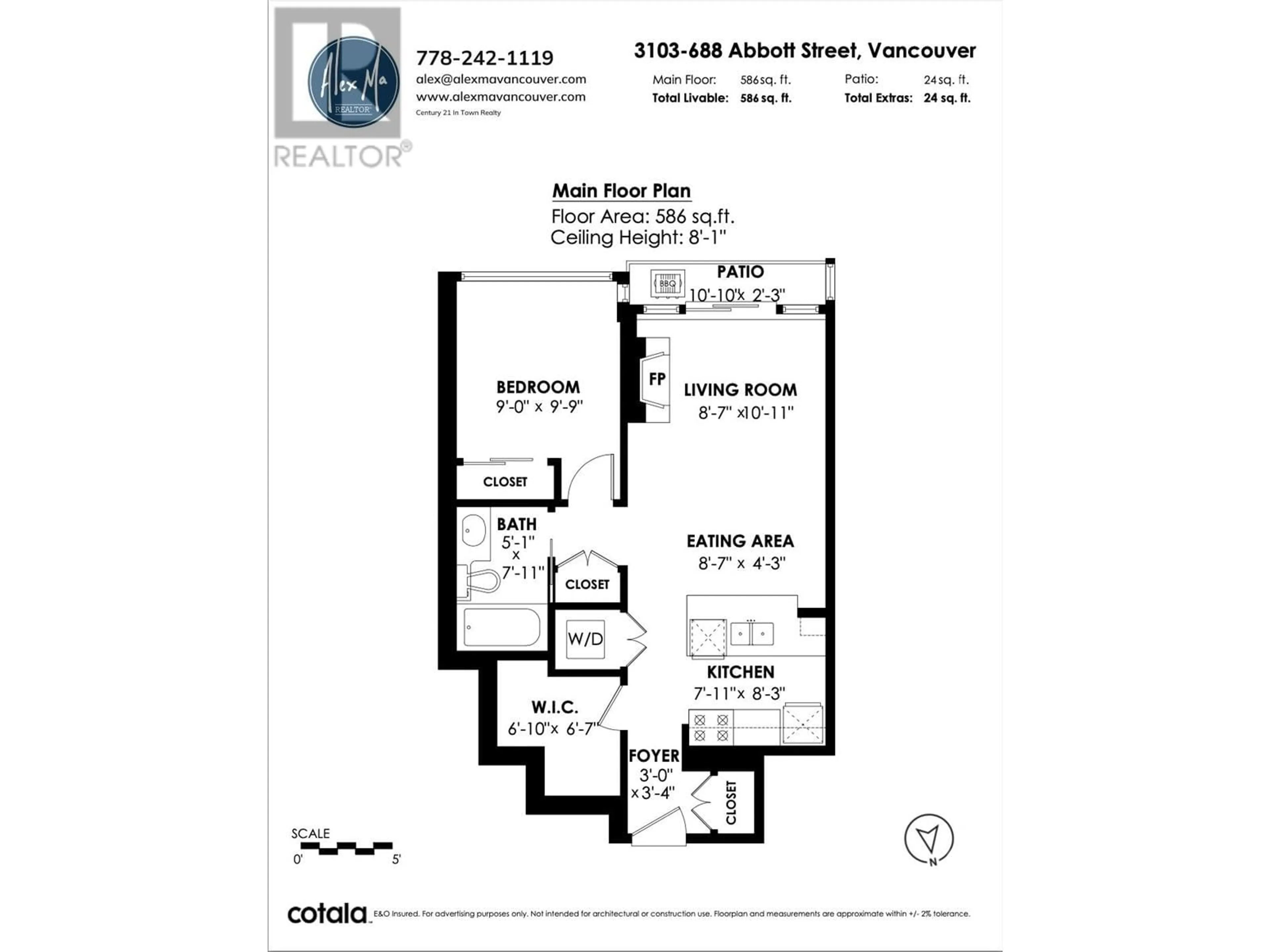 Floor plan for 3103 688 ABBOTT STREET, Vancouver British Columbia V6B0B9