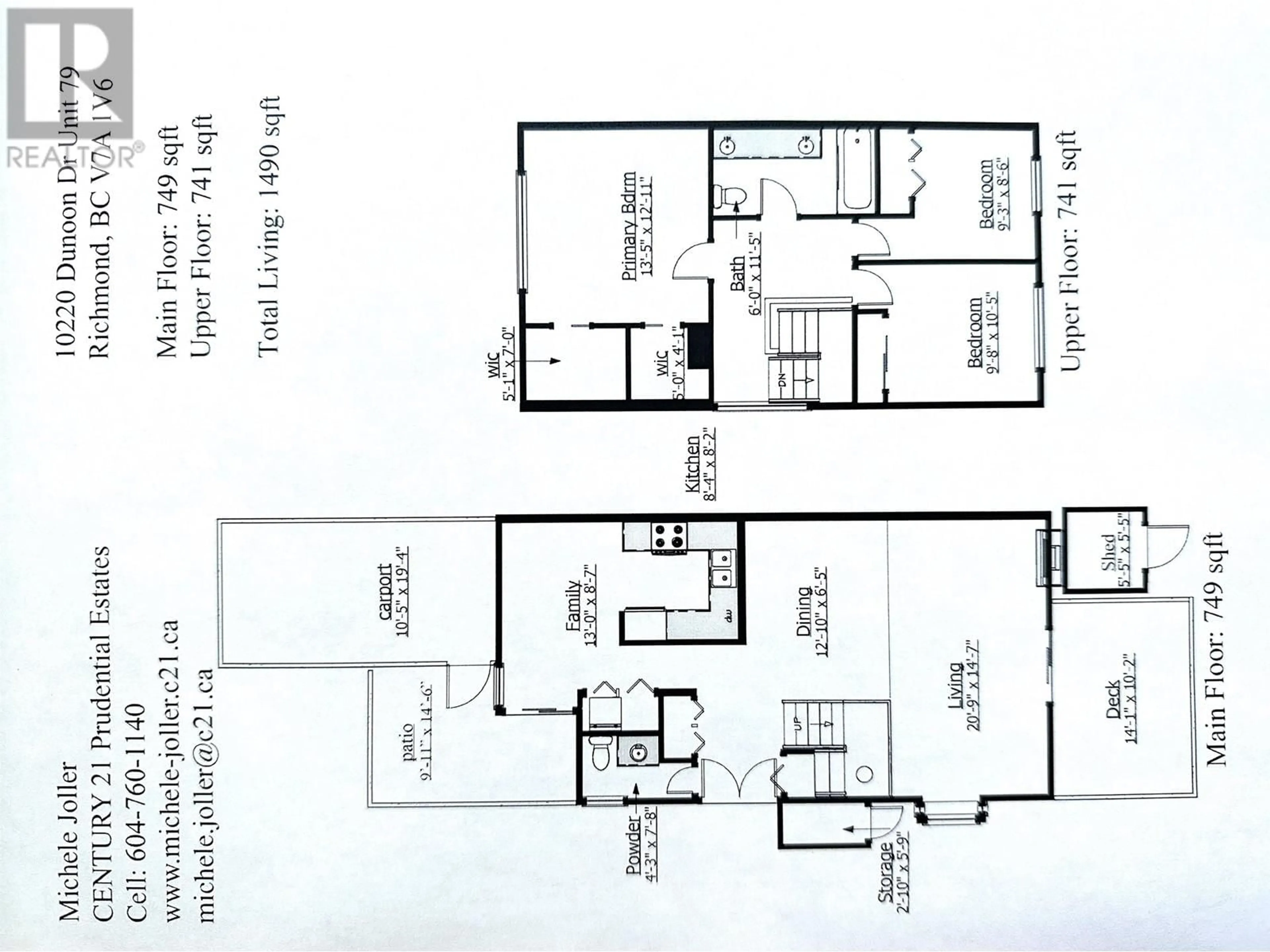 Floor plan for 79 10220 DUNOON DRIVE, Richmond British Columbia V7A1V6