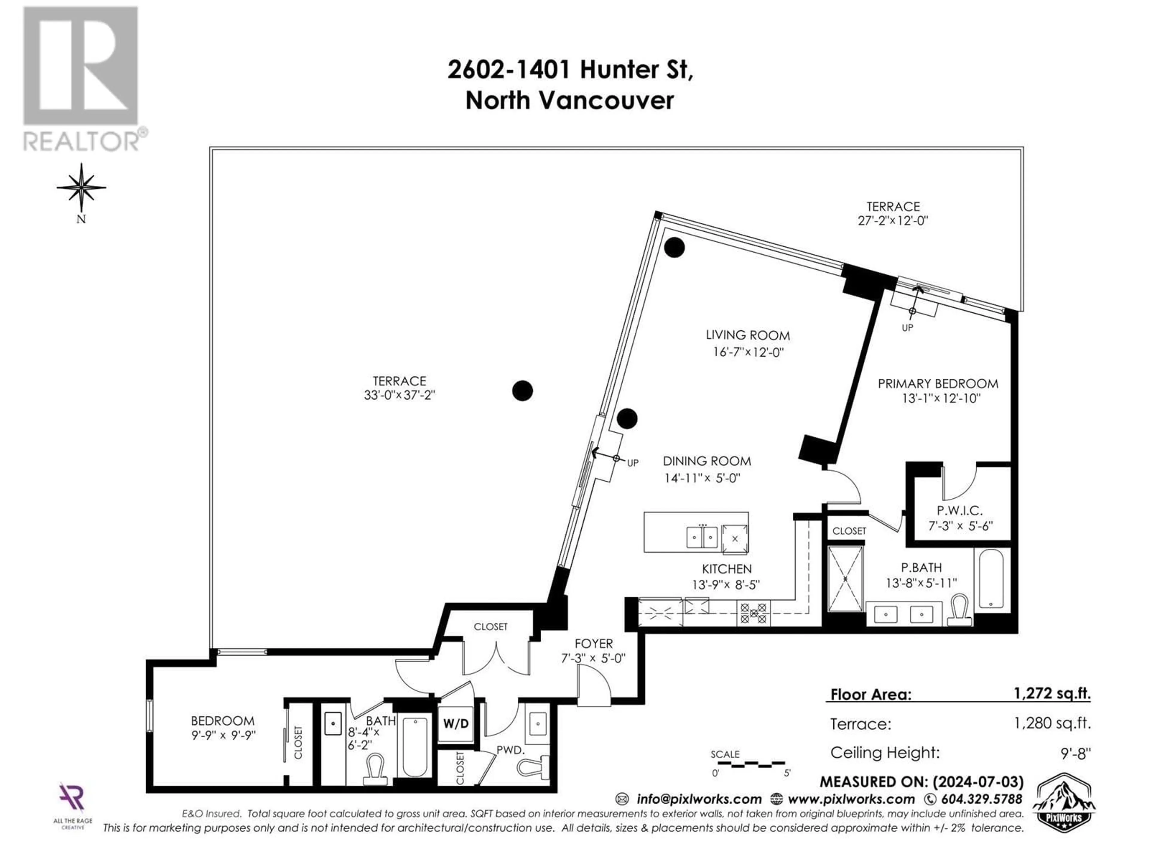 Floor plan for 2602 1401 HUNTER STREET, North Vancouver British Columbia V7J0E2