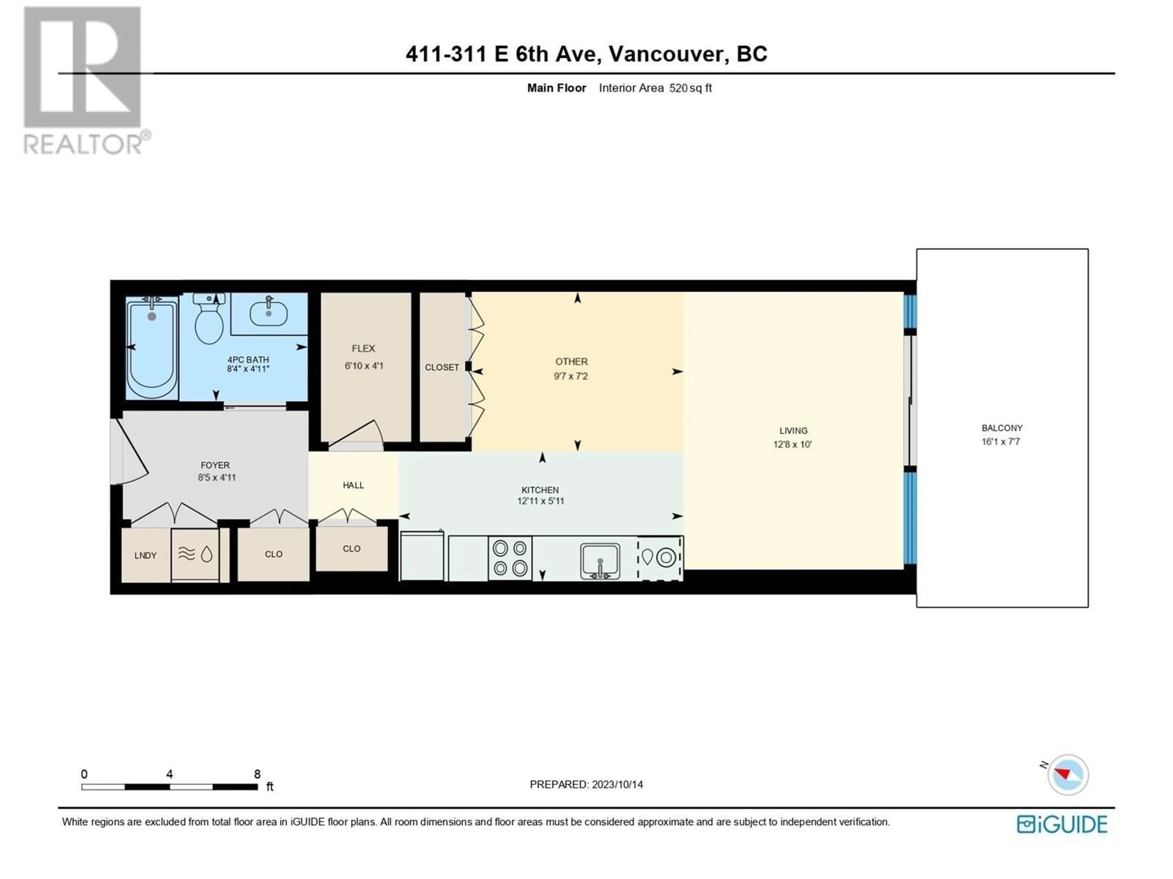 Floor plan for 411 311 E 6TH AVENUE, Vancouver British Columbia V5T0G9