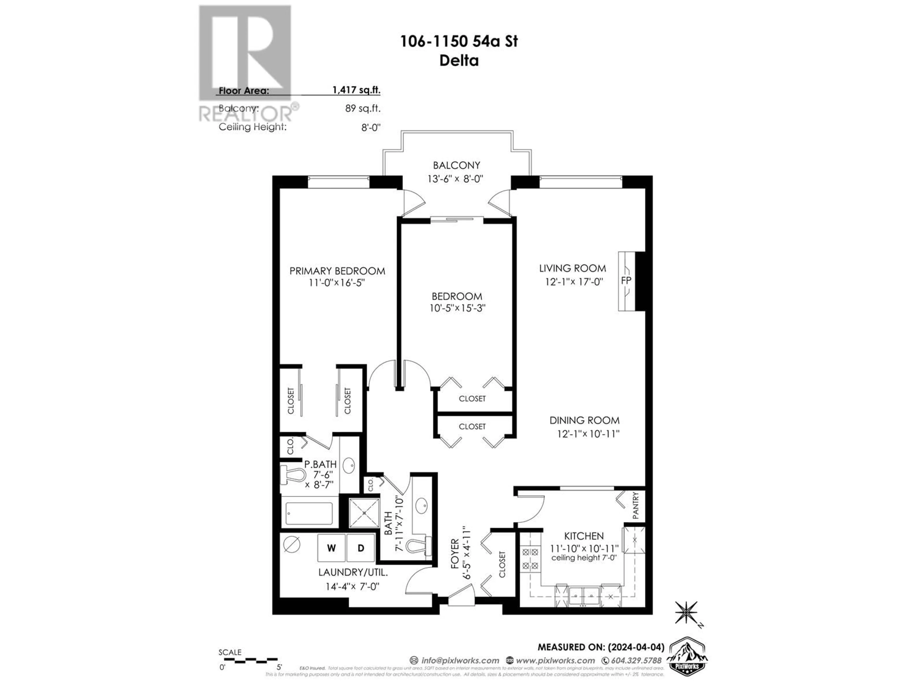 Floor plan for 106 1150 54A STREET, Delta British Columbia V4M4B5