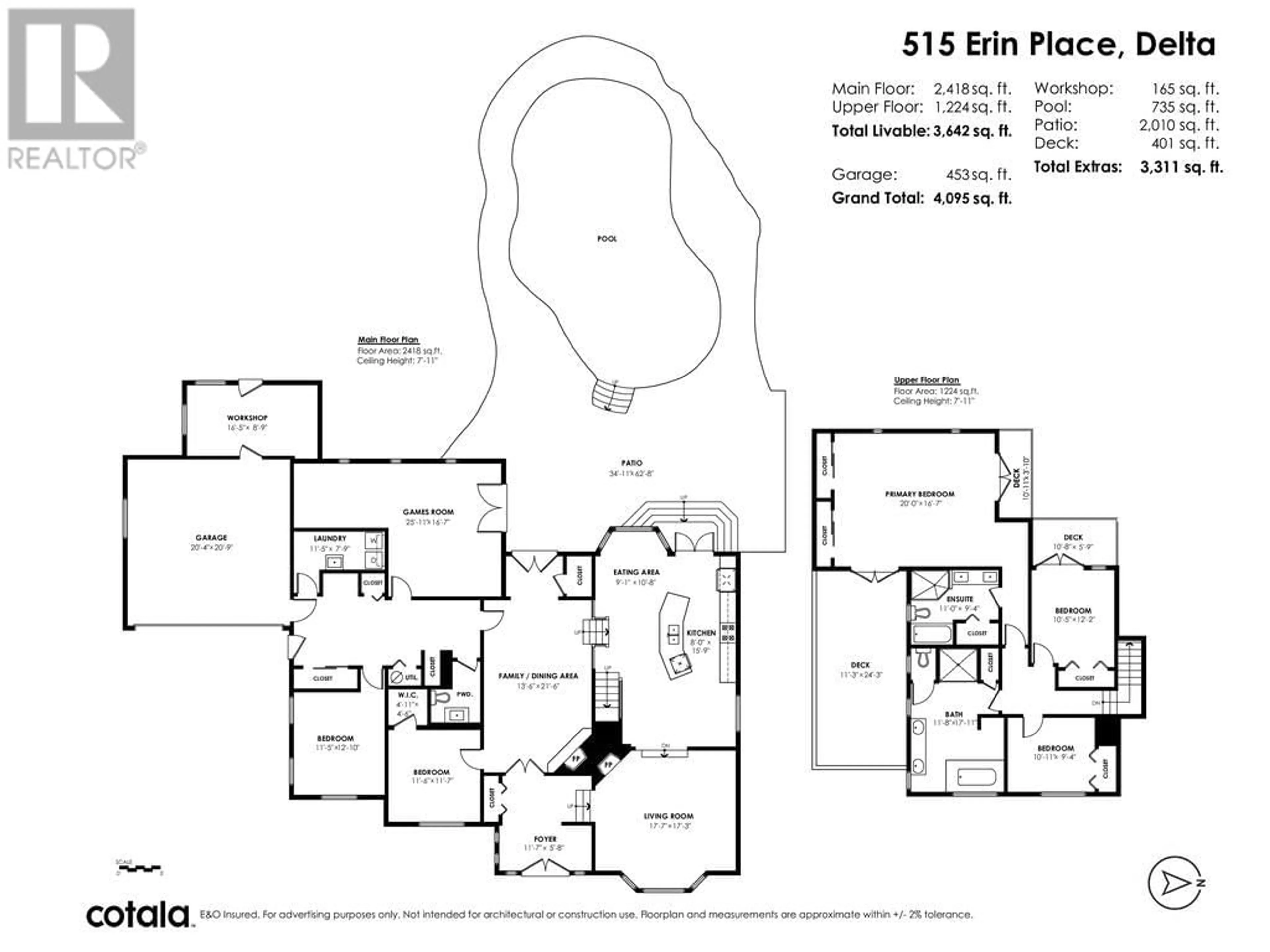 Floor plan for 515 ERIN PLACE, Delta British Columbia V4M2V7