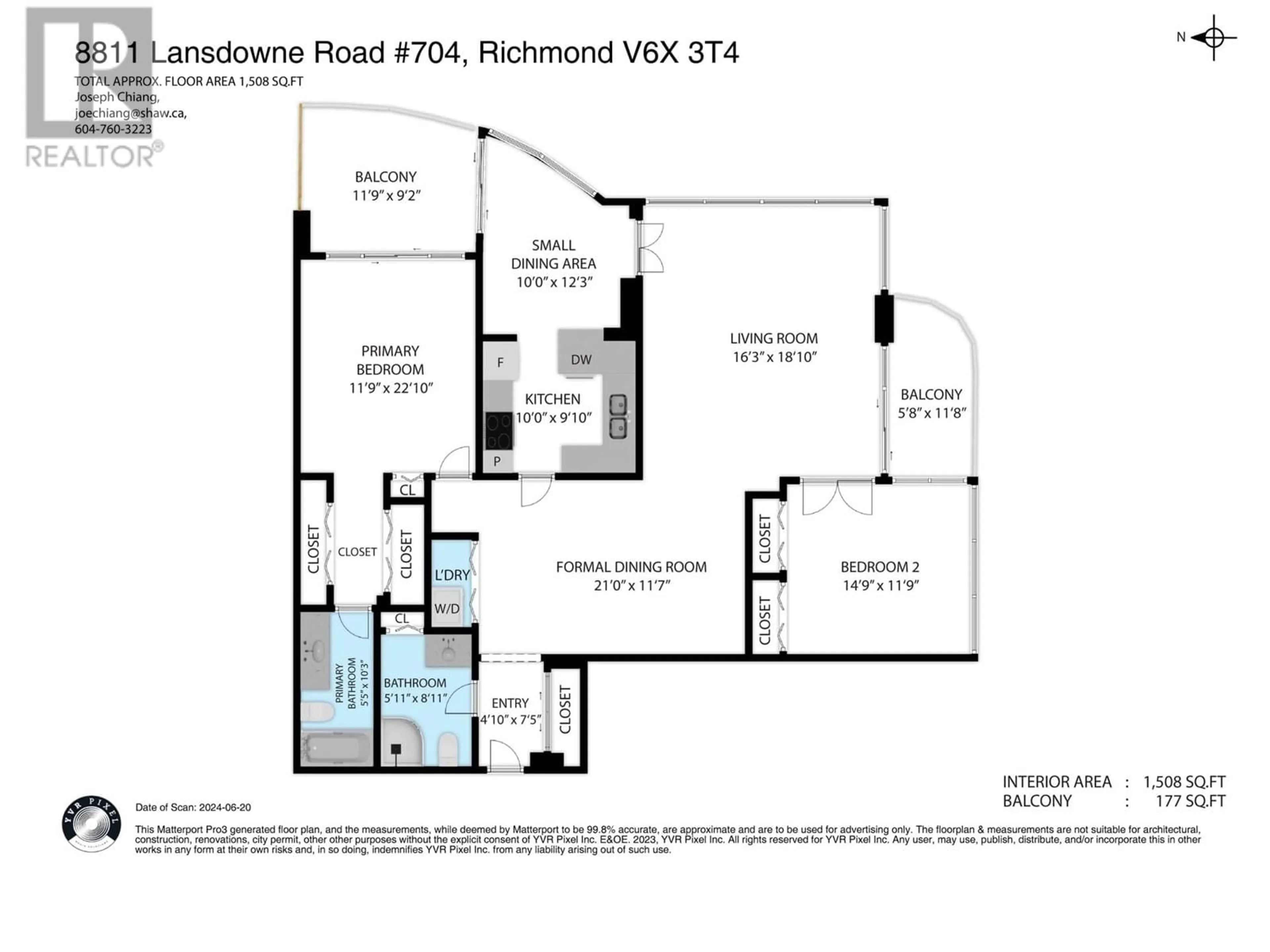 Floor plan for 704 8811 LANSDOWNE ROAD, Richmond British Columbia V6X3T4