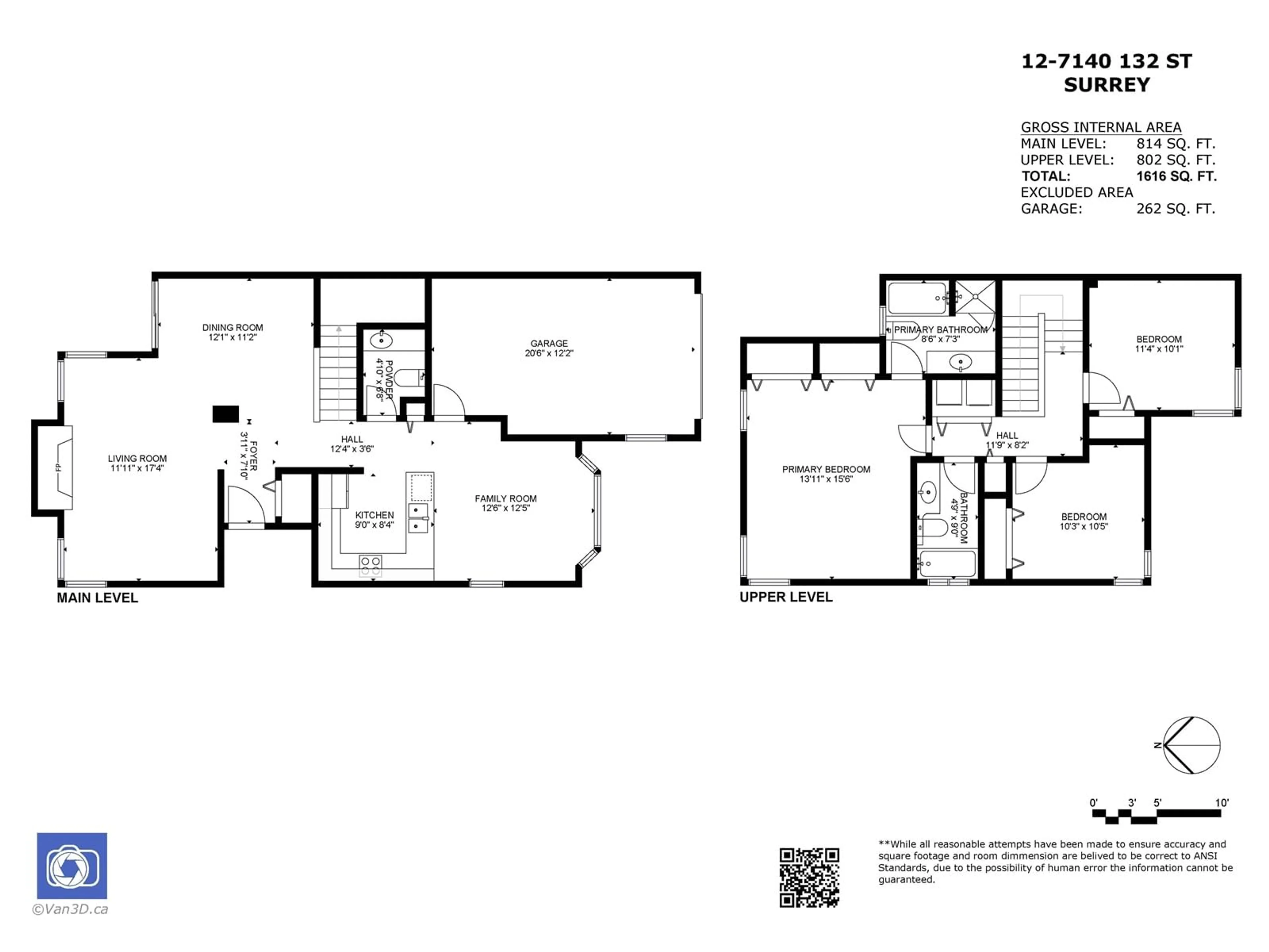 Floor plan for 12 7140 132 STREET, Surrey British Columbia V3W1J5